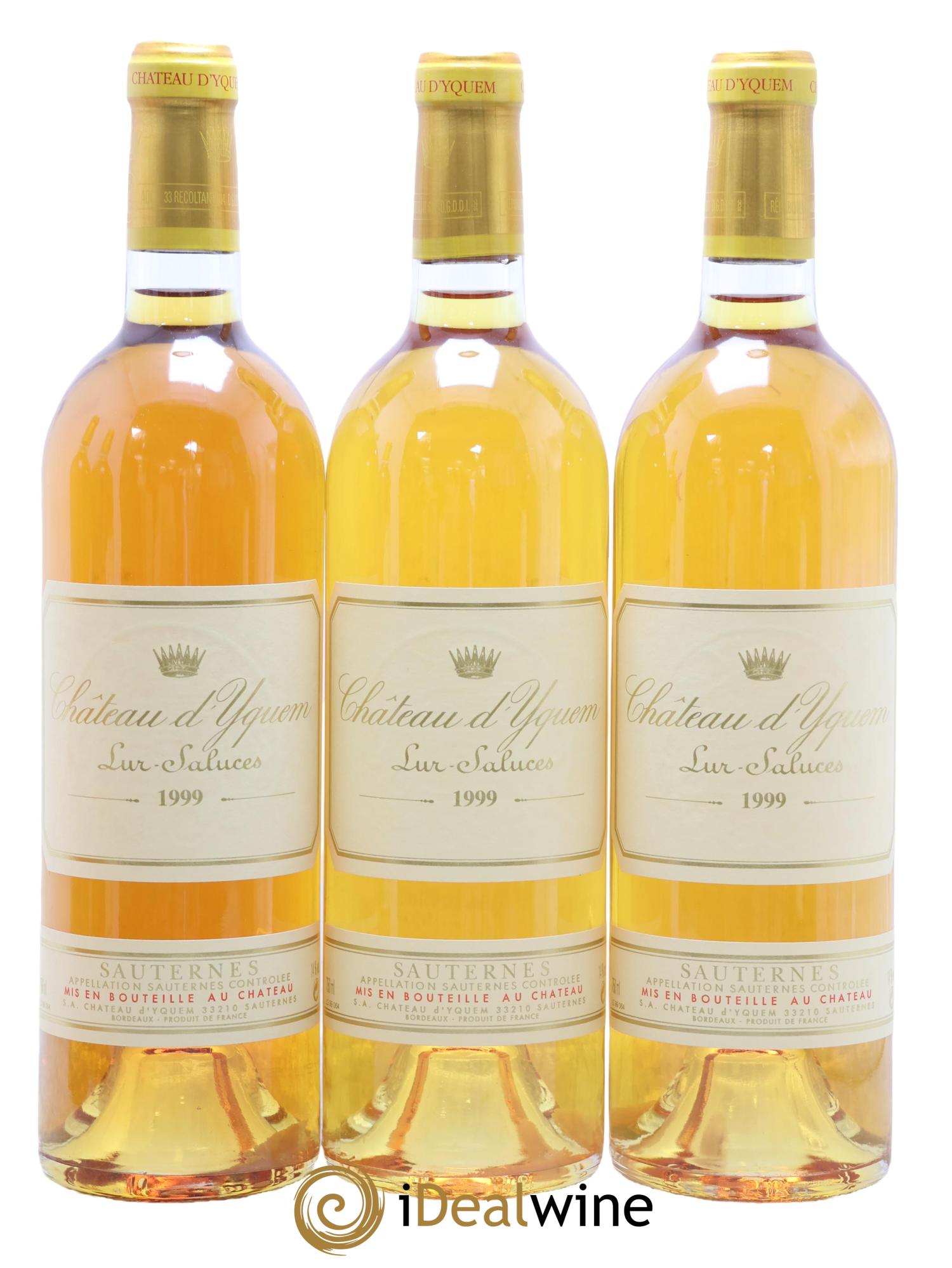 Château d' Yquem 1er Cru Classé Supérieur 1999 - Lotto di 3 bottiglie - 0