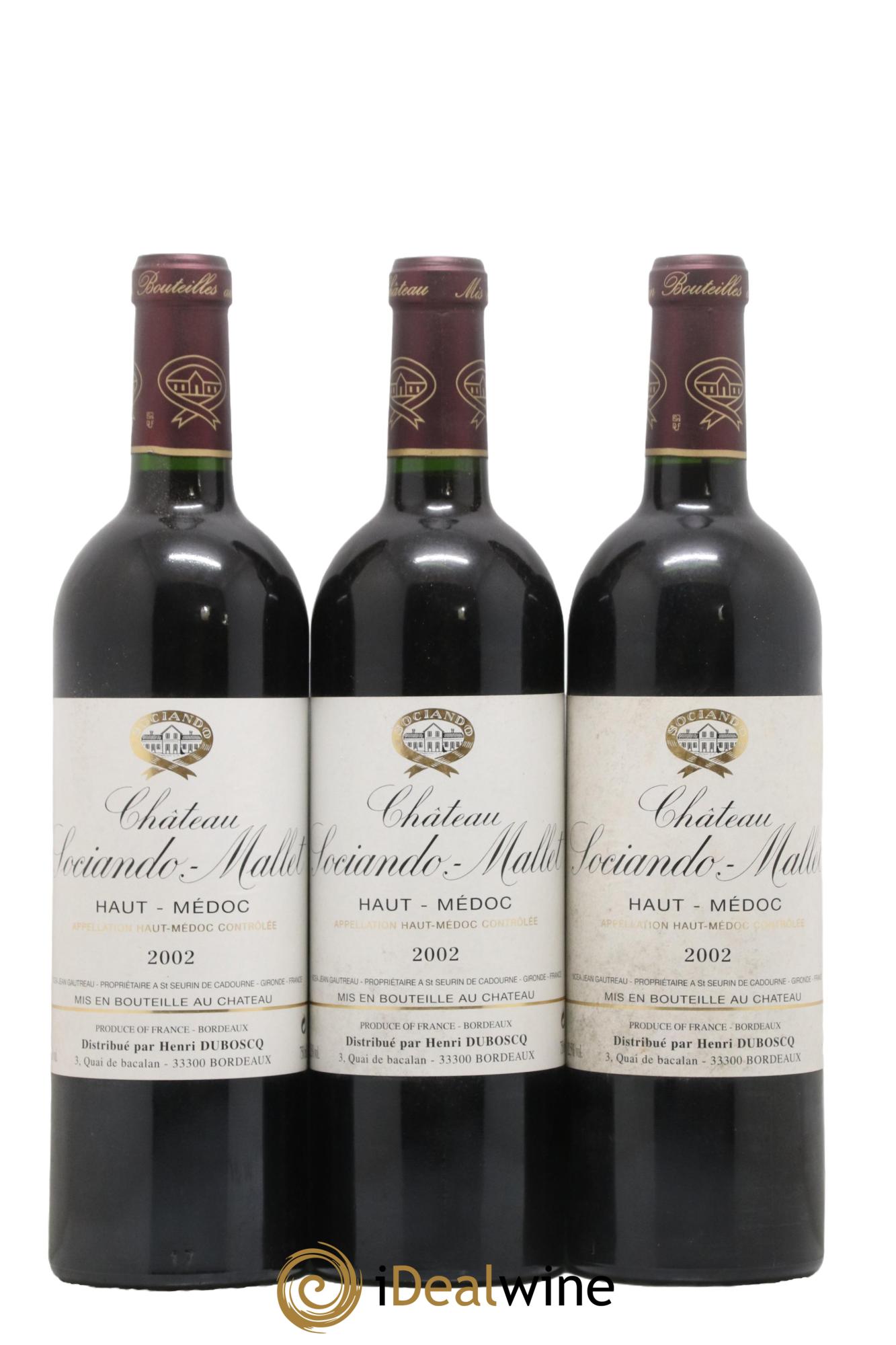Château Sociando Mallet 2002 - Lot de 12 bouteilles - 2