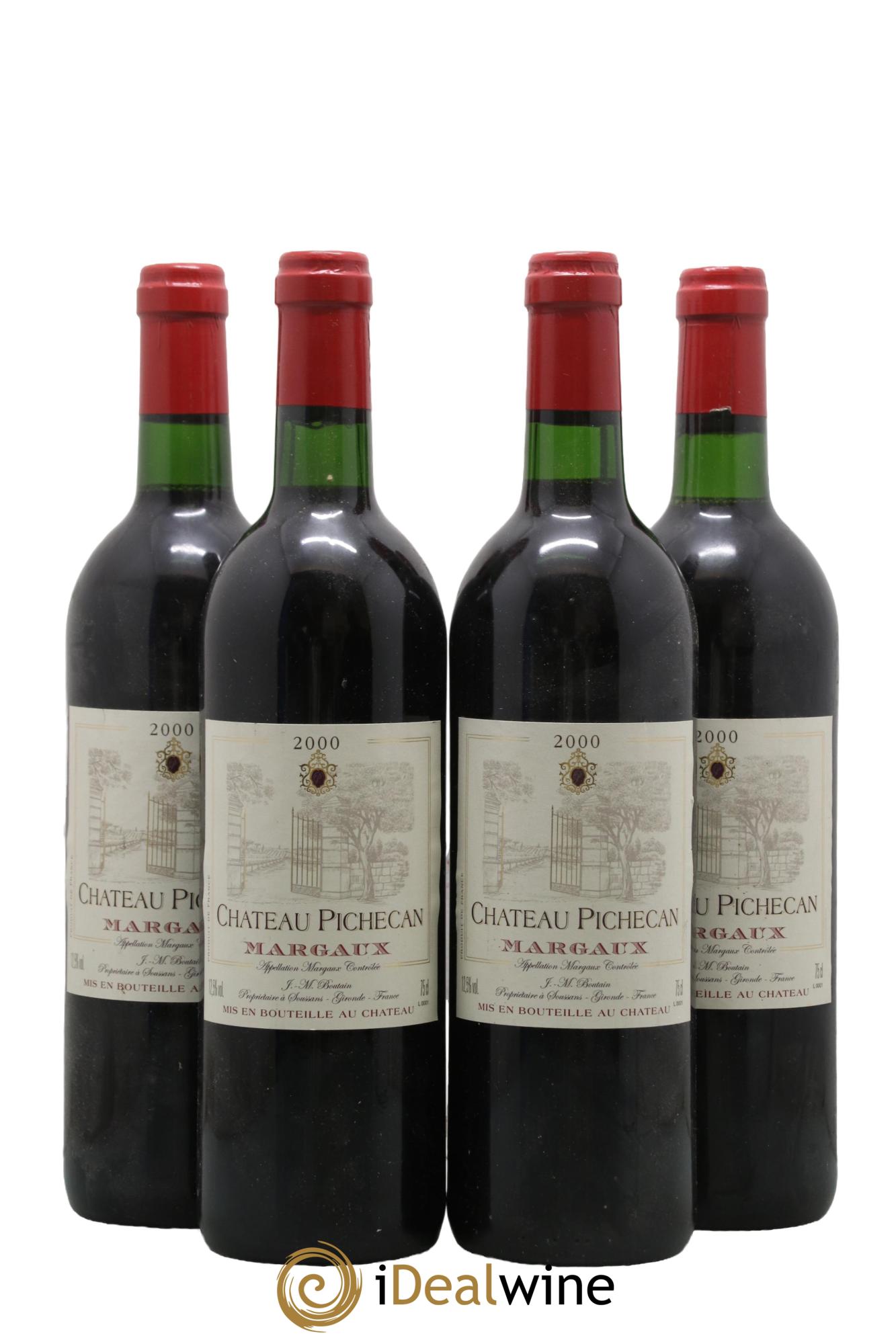 Margaux Château Pichecan 2000 - Lot de 4 bouteilles - 0