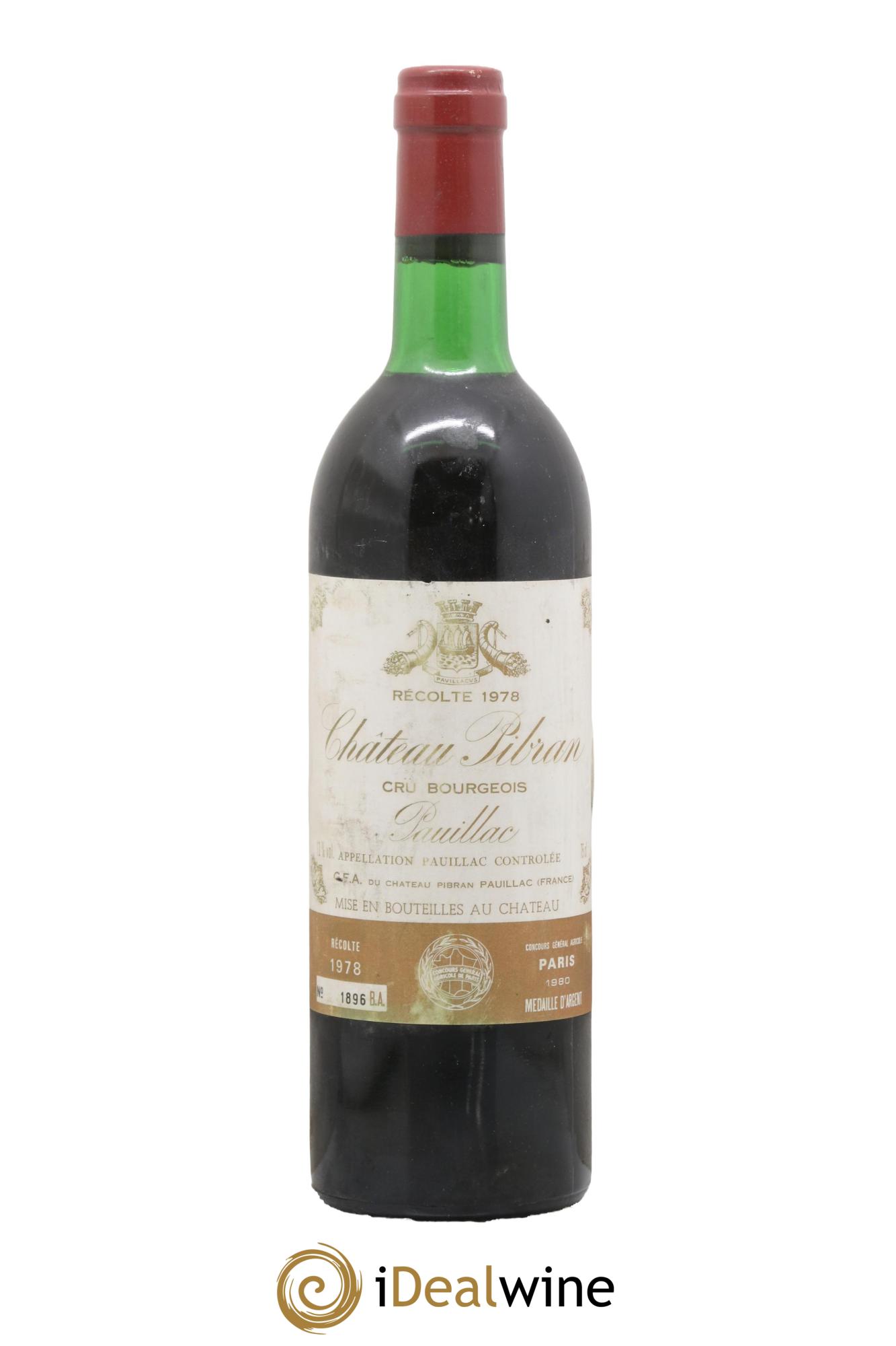 Château Pibran 1978 - Lot de 1 bouteille - 0