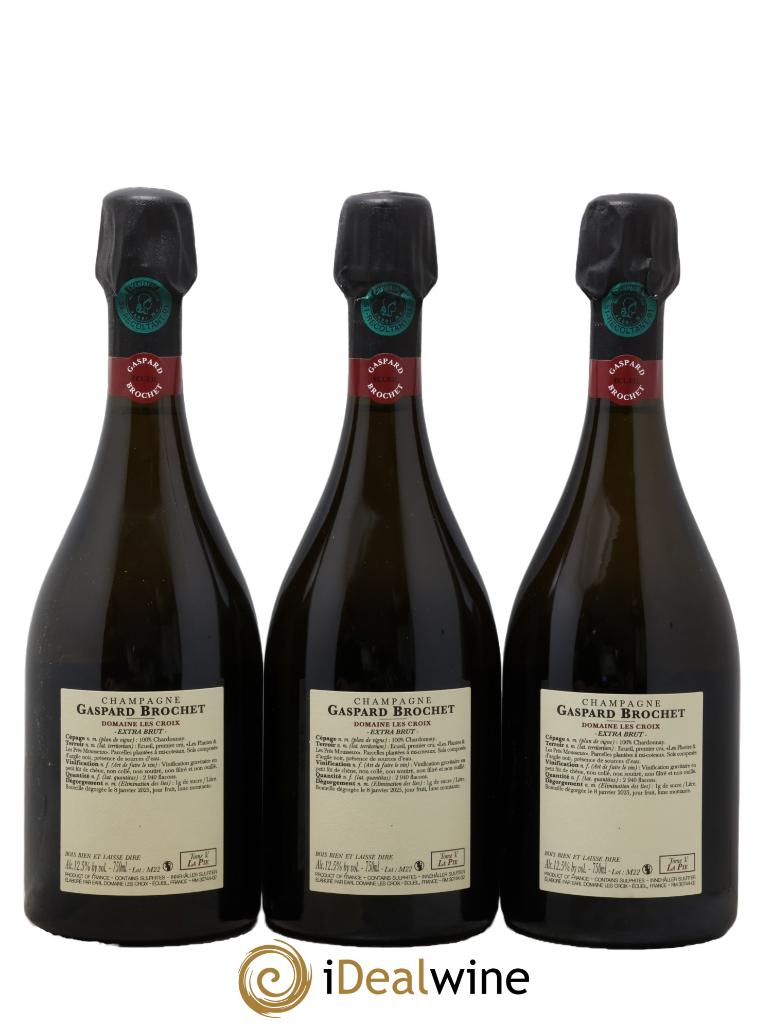 Champagne La Pie Tome V Maison Gaspard Brochet - Lot de 3 bouteilles - 1