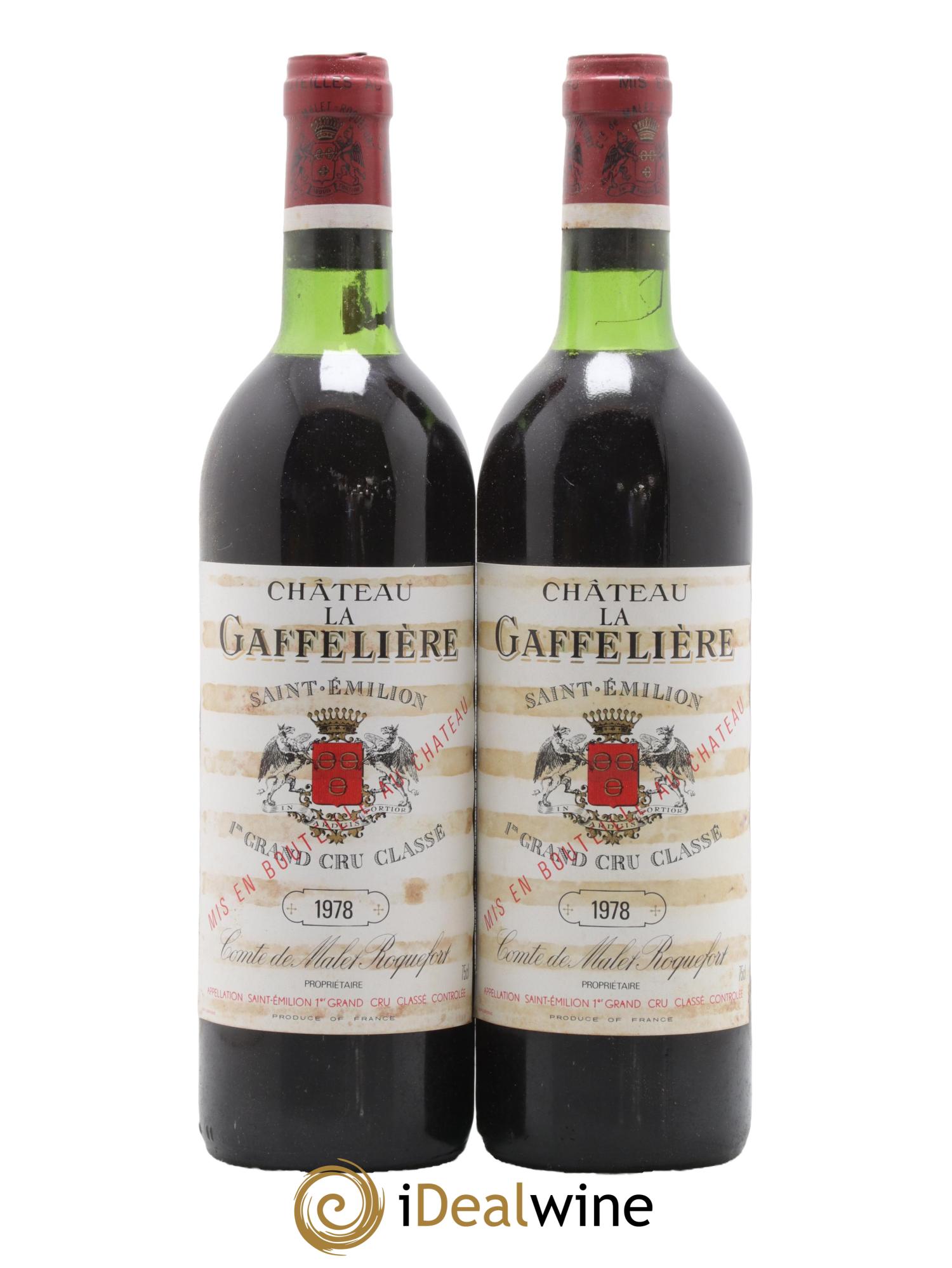 Château la Gaffelière 1er Grand Cru Classé B 1978 - Lot de 2 bouteilles - 0