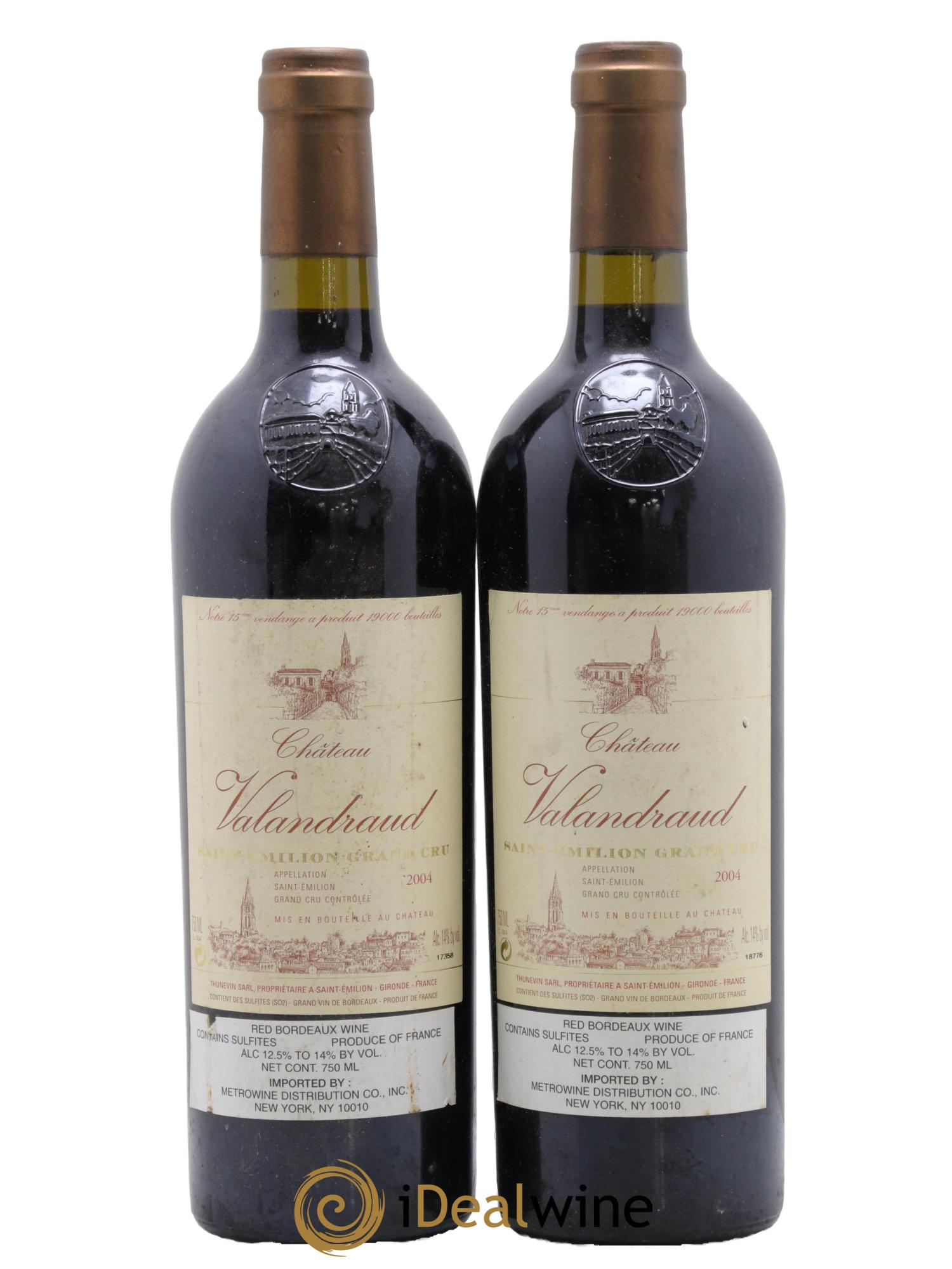 Château de Valandraud 1er Grand Cru Classé B depuis 2012  2004 - Lotto di 2 bottiglie - 0
