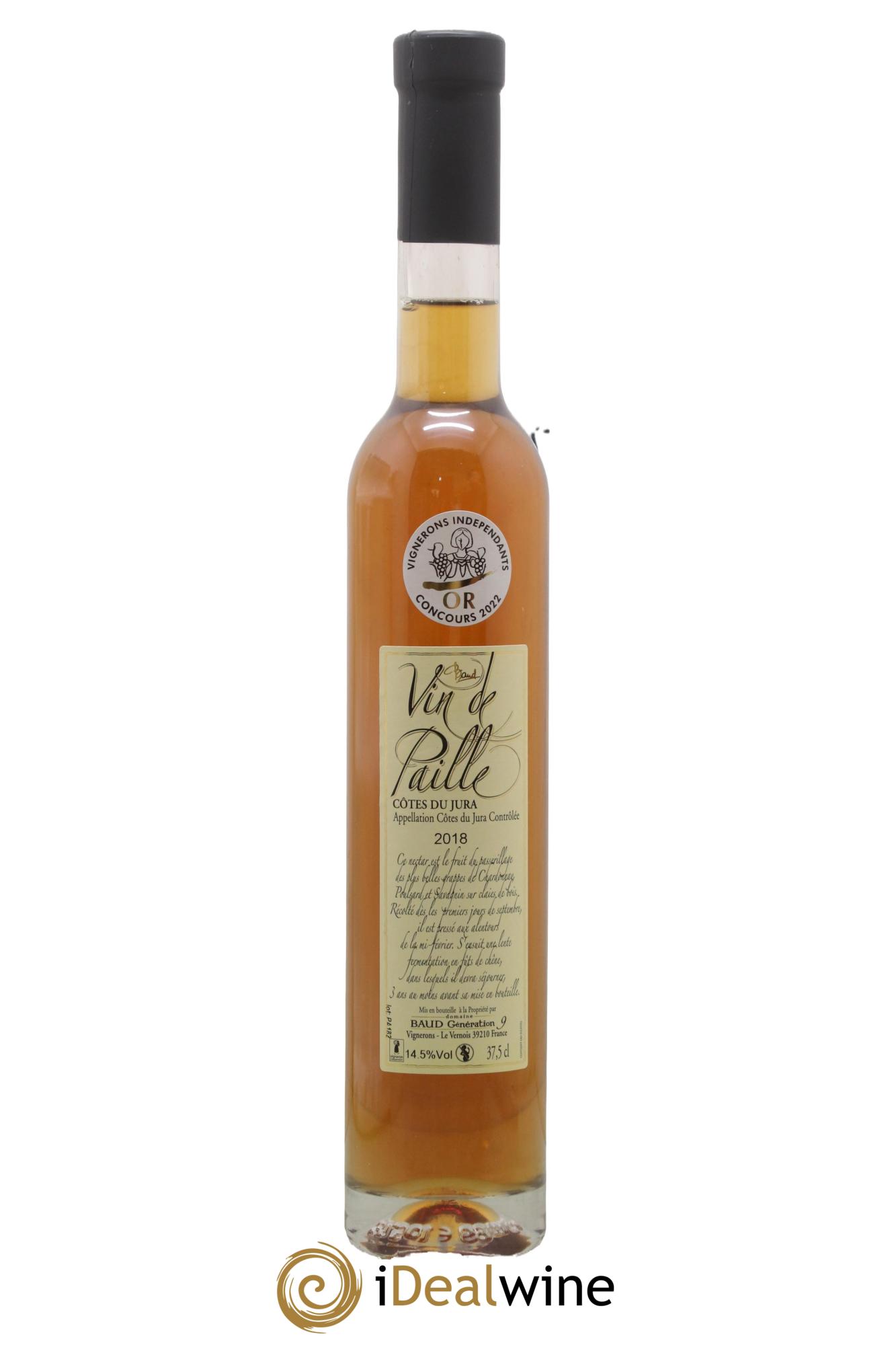 Côtes du Jura Vin de Paille Domaine Baud Génération 9 2018 - Posten von 1 Demi-Flasche - 0