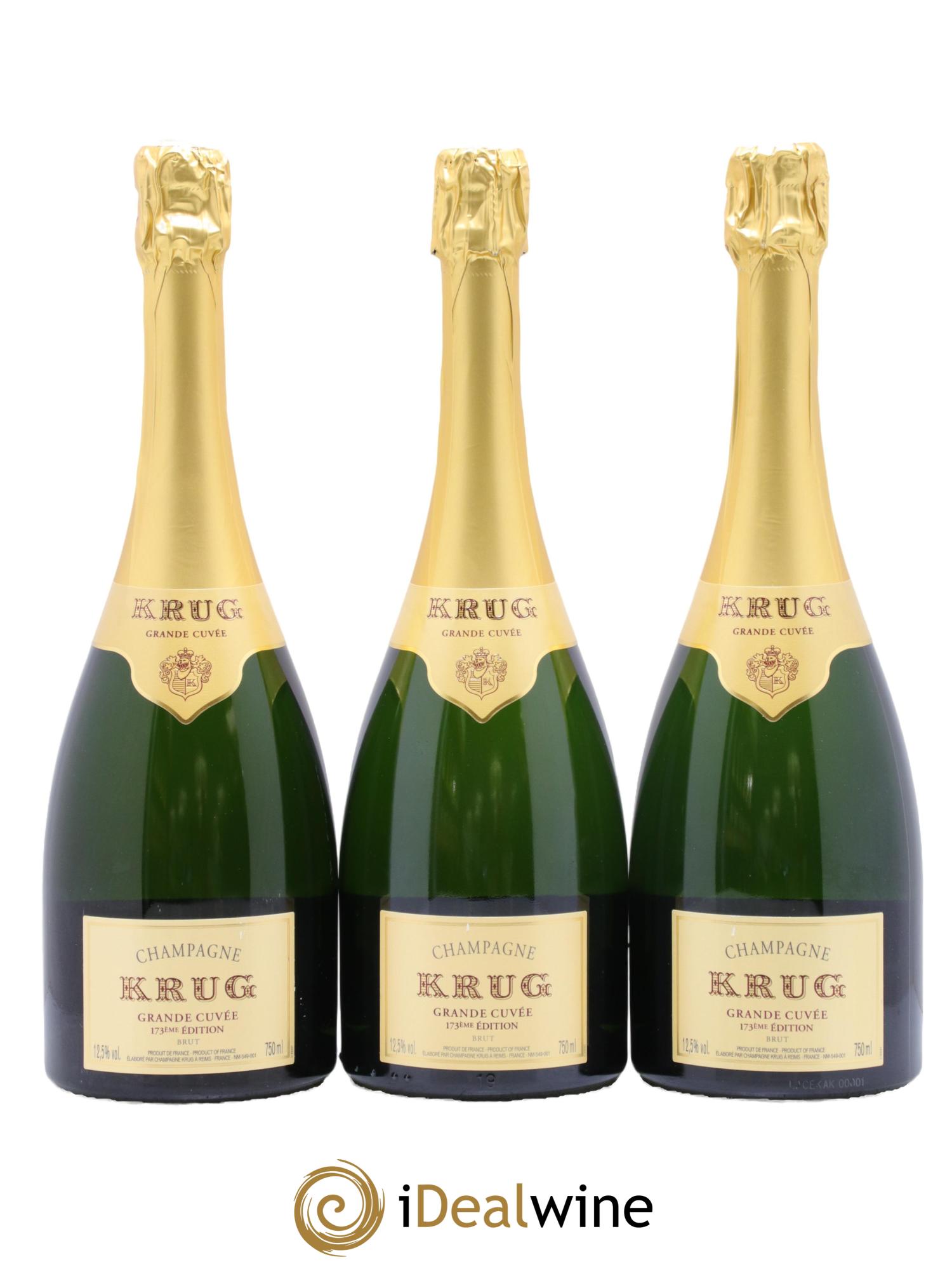Grande Cuvée Brut - 173ème édition Krug - Lot of 3 bottles - 0