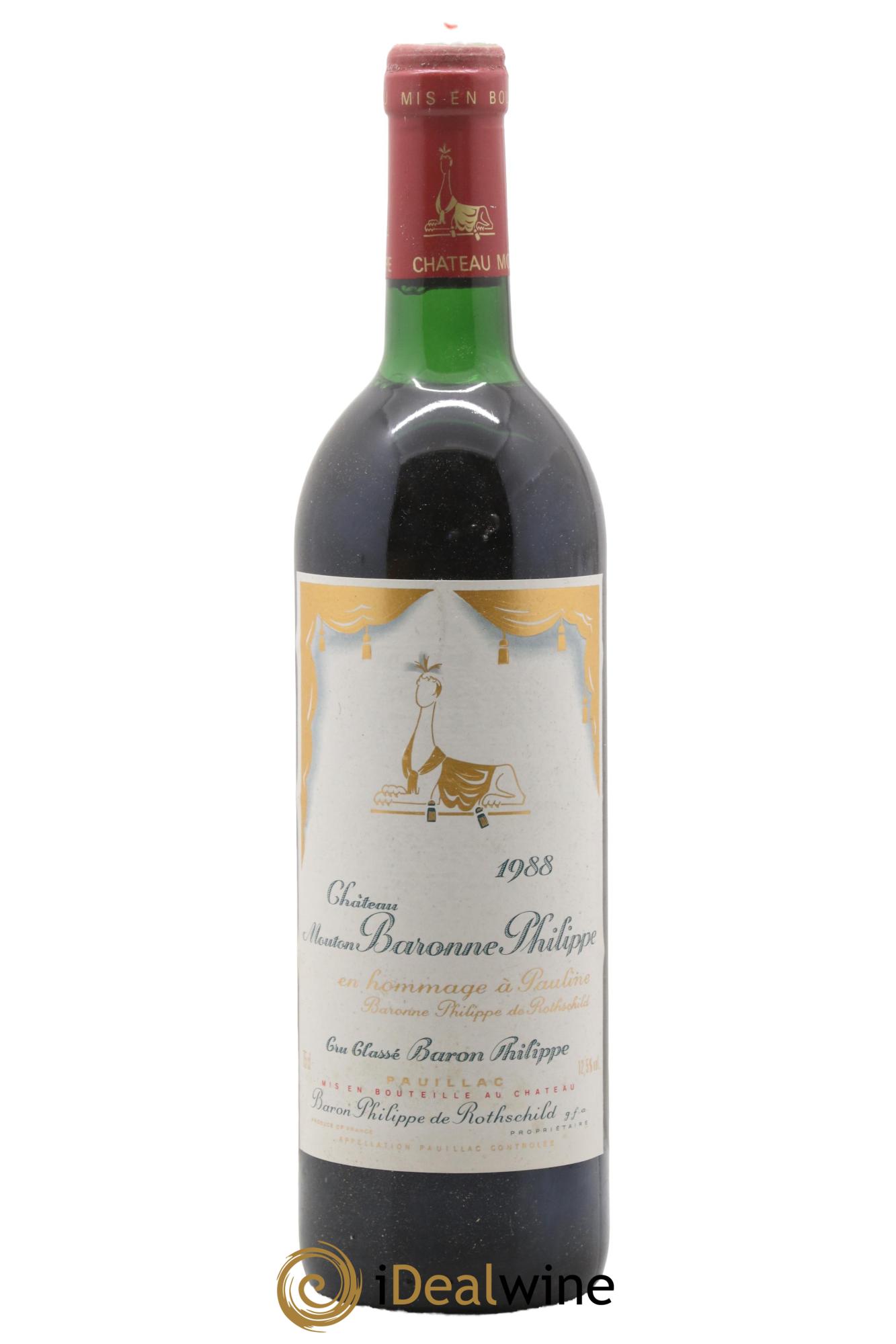 Château d' Armailhac - Mouton Baron(ne) Philippe 5ème Grand Cru Classé 1988 - Posten von 1 Flasche - 0