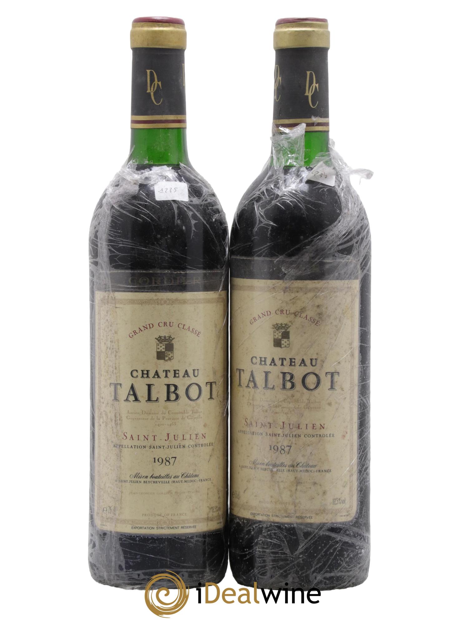 Château Talbot 4ème Grand Cru Classé 1987 - Lot de 2 bouteilles - 0
