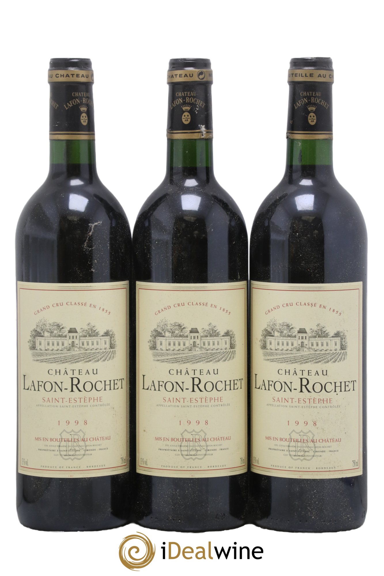 Château Lafon Rochet 4ème Grand Cru Classé 1998 - Lot of 3 bottles - 0