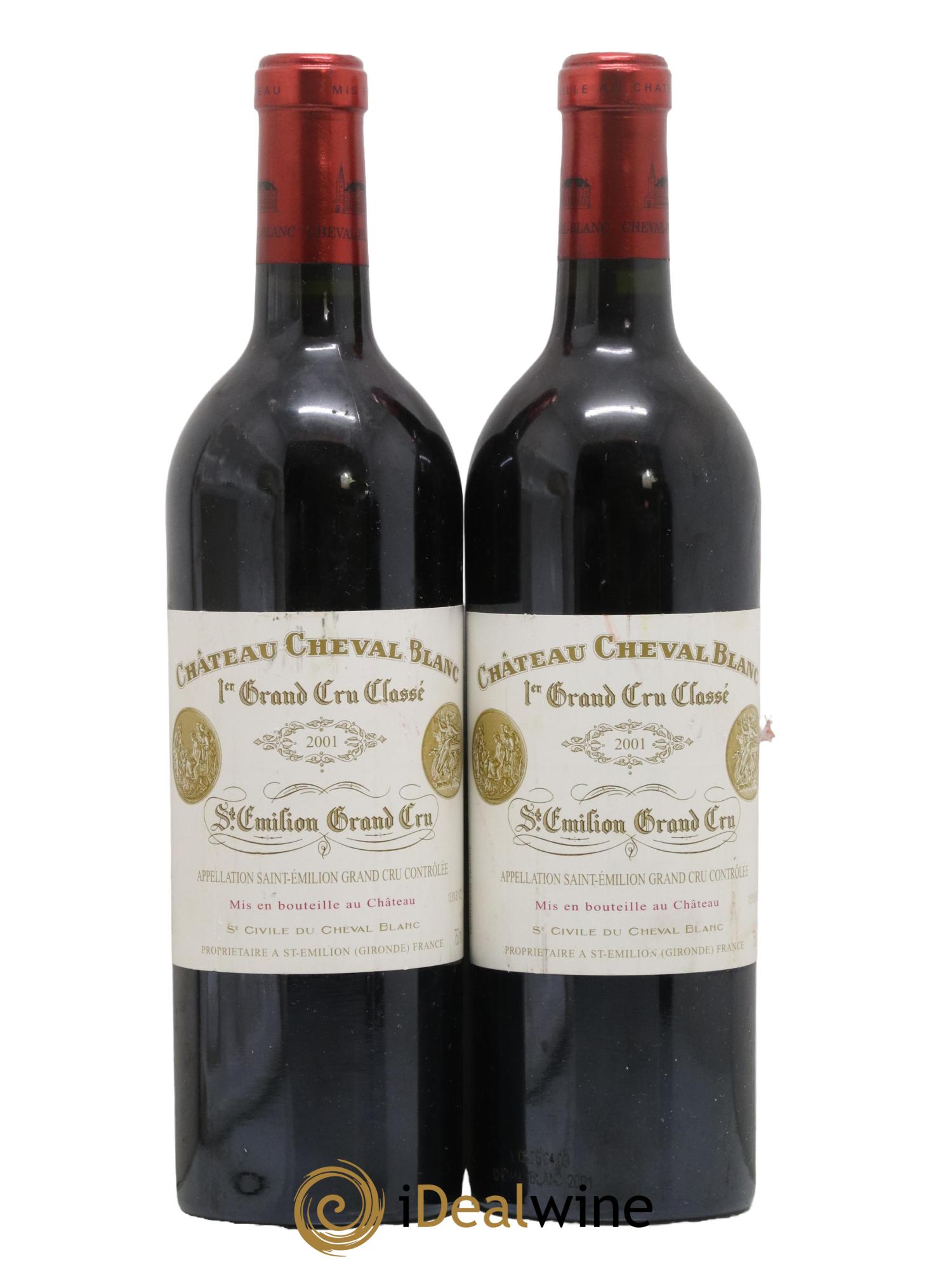 Château Cheval Blanc 1er Grand Cru Classé A 2001 - Lot de 2 bouteilles - 0