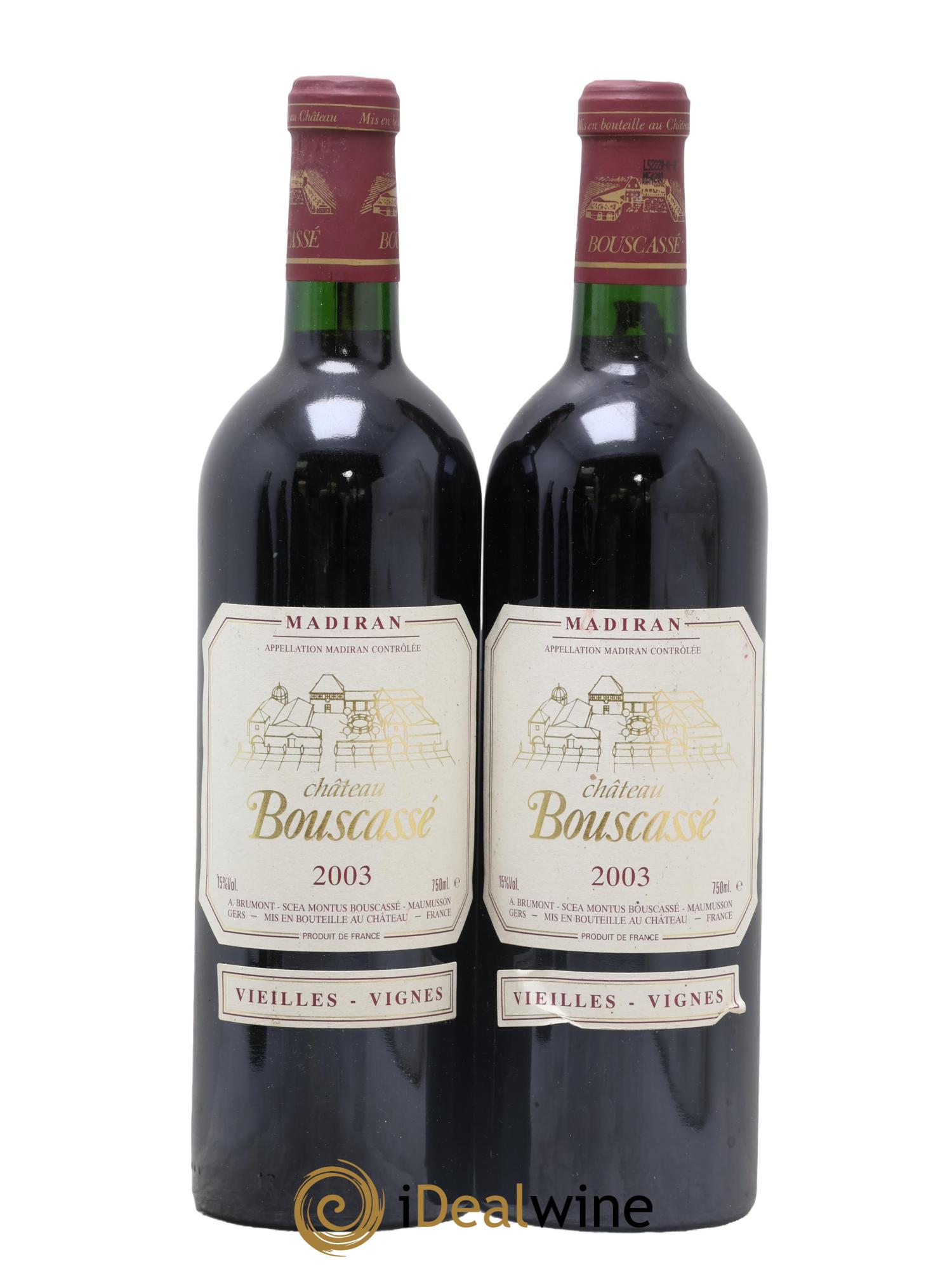 Madiran Vieilles Vignes Château Bouscassé - Alain Brumont 2003 - Lot de 2 bouteilles - 0
