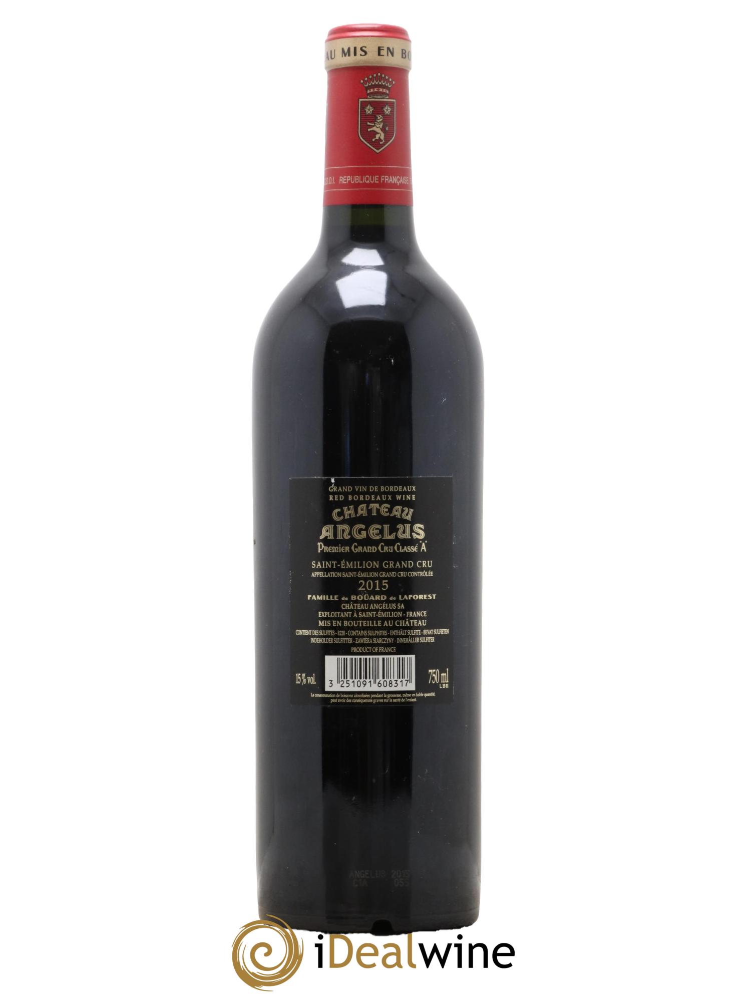 Château Angélus 1er Grand Cru Classé A 2015 - Lot de 1 bouteille - 1