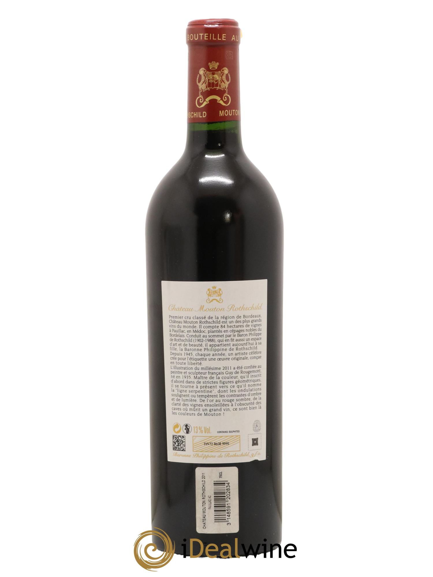Château Mouton Rothschild 1er Grand Cru Classé 2011 - Lot de 1 bouteille - 1