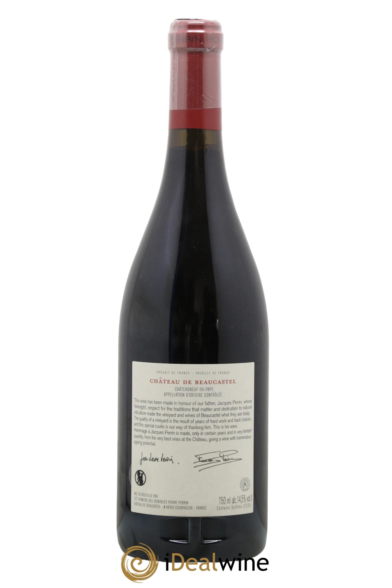 Châteauneuf-du-Pape Château de Beaucastel Hommage à Jacques Perrin Famille Perrin 2015 - Lot de 1 bouteille - 1