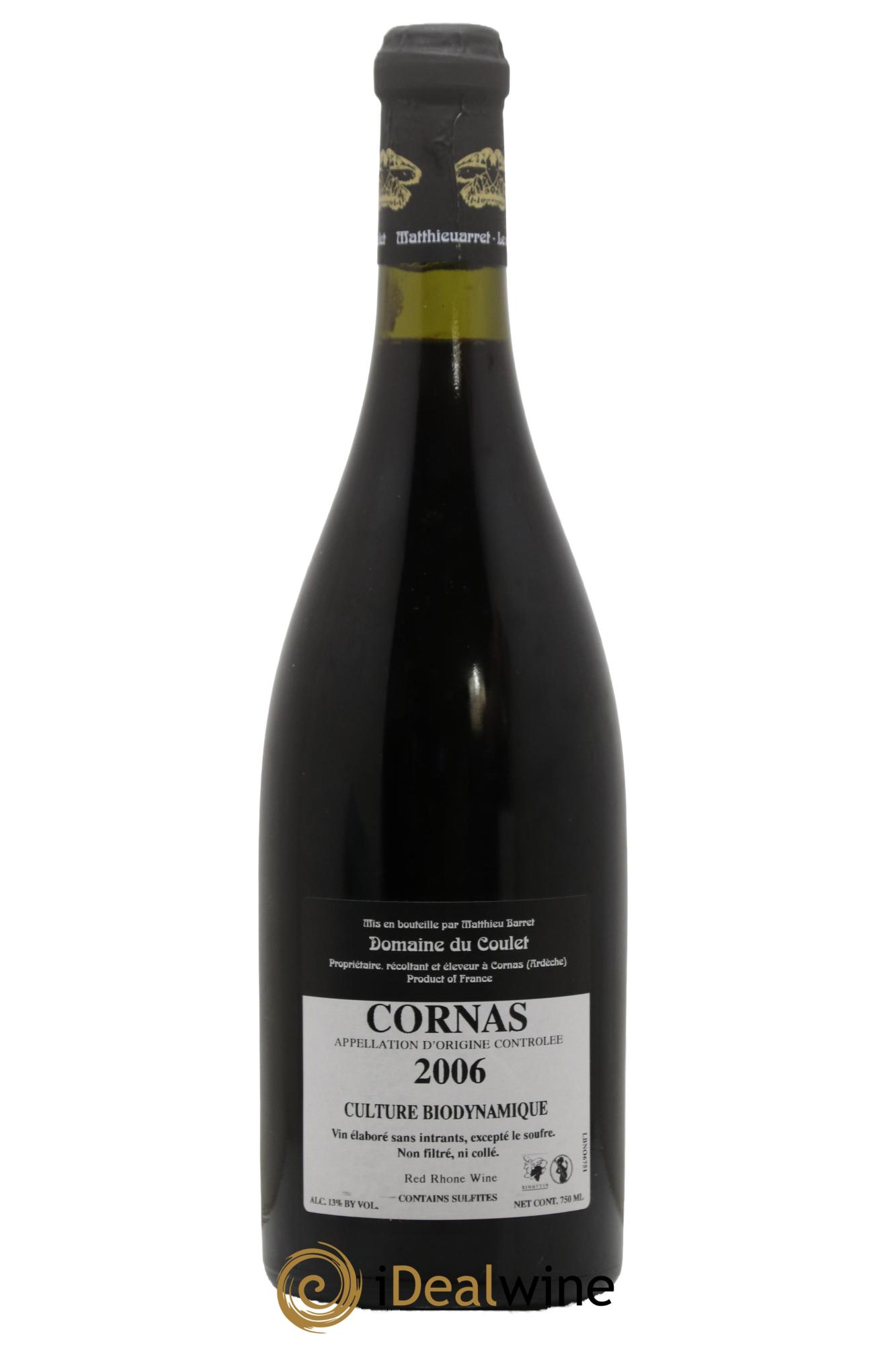 Cornas Billes Noires Coulet (Domaine du) - Matthieu Barret 2006 - Lot of 1 bottle - 1