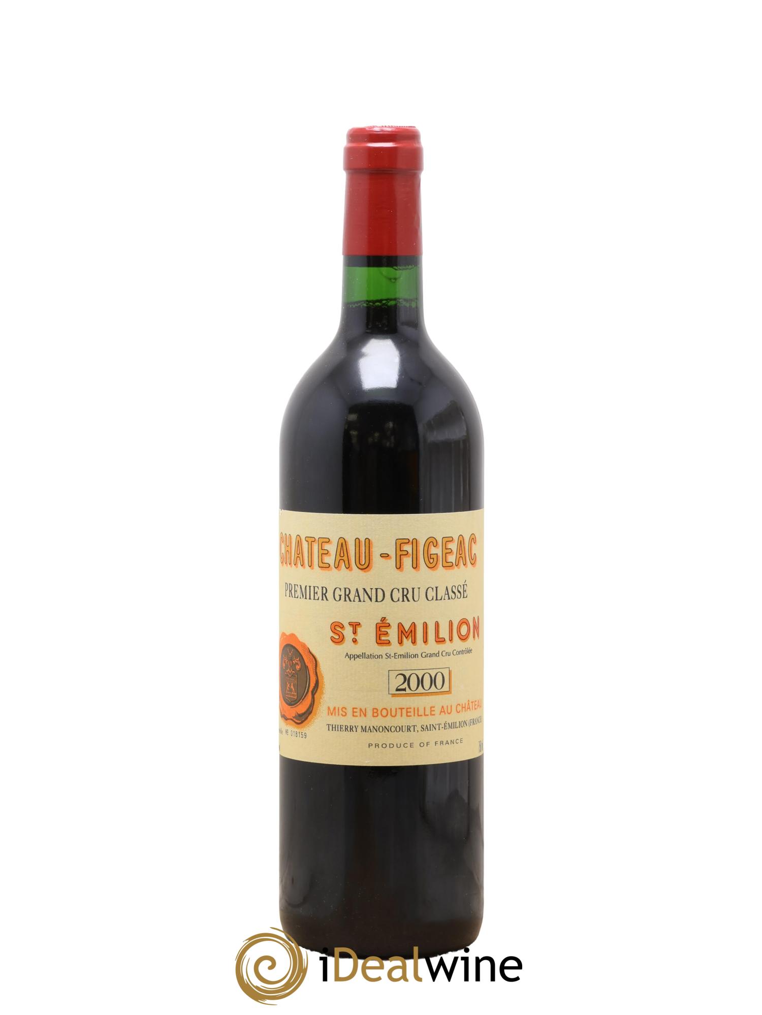 Château Figeac 1er Grand Cru Classé A 2000 - Lot de 1 bouteille - 0