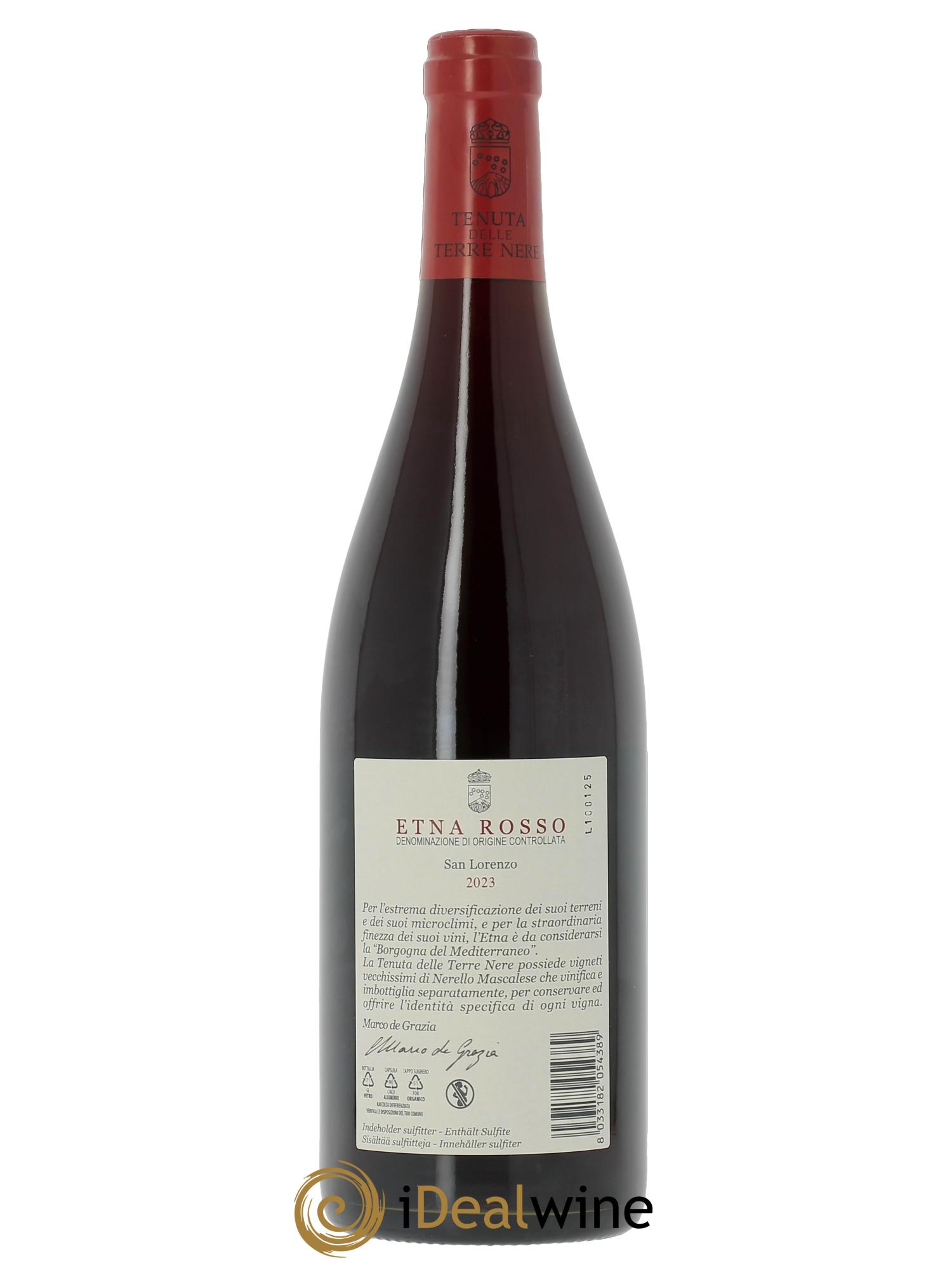 Etna Rosso DOC Tenuta delle Terre Nere San Lorenzo  2023 - Lot de 1 bouteille - 1