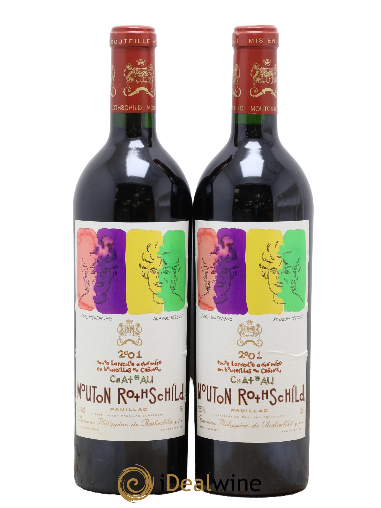 Château Mouton Rothschild 1er Grand Cru Classé 2001 - Lot of 2 bottles - 0