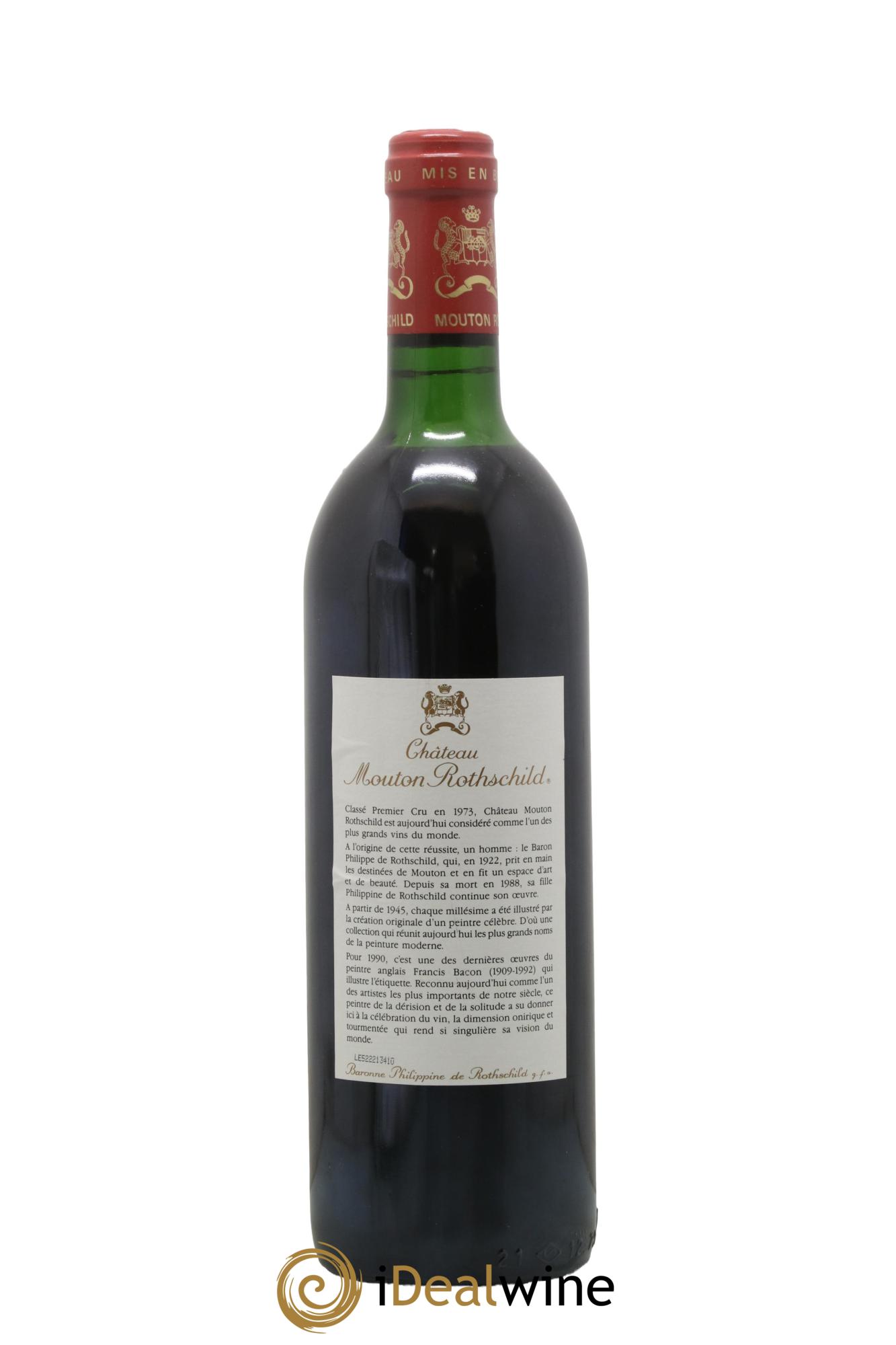 Château Mouton Rothschild 1er Grand Cru Classé 1990 - Lot de 1 bouteille - 1