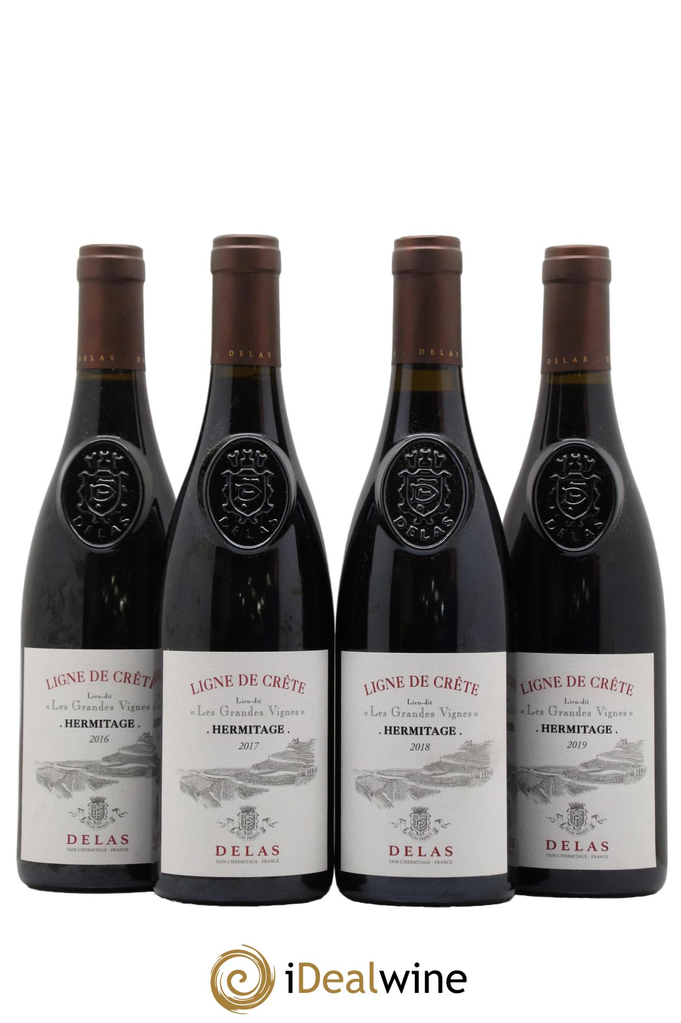 Hermitage Ligne de Crête Les Grandes Vignes Delas Frères vertical 2016/2017/2018/2019 - Lot de 4 bouteilles - 0