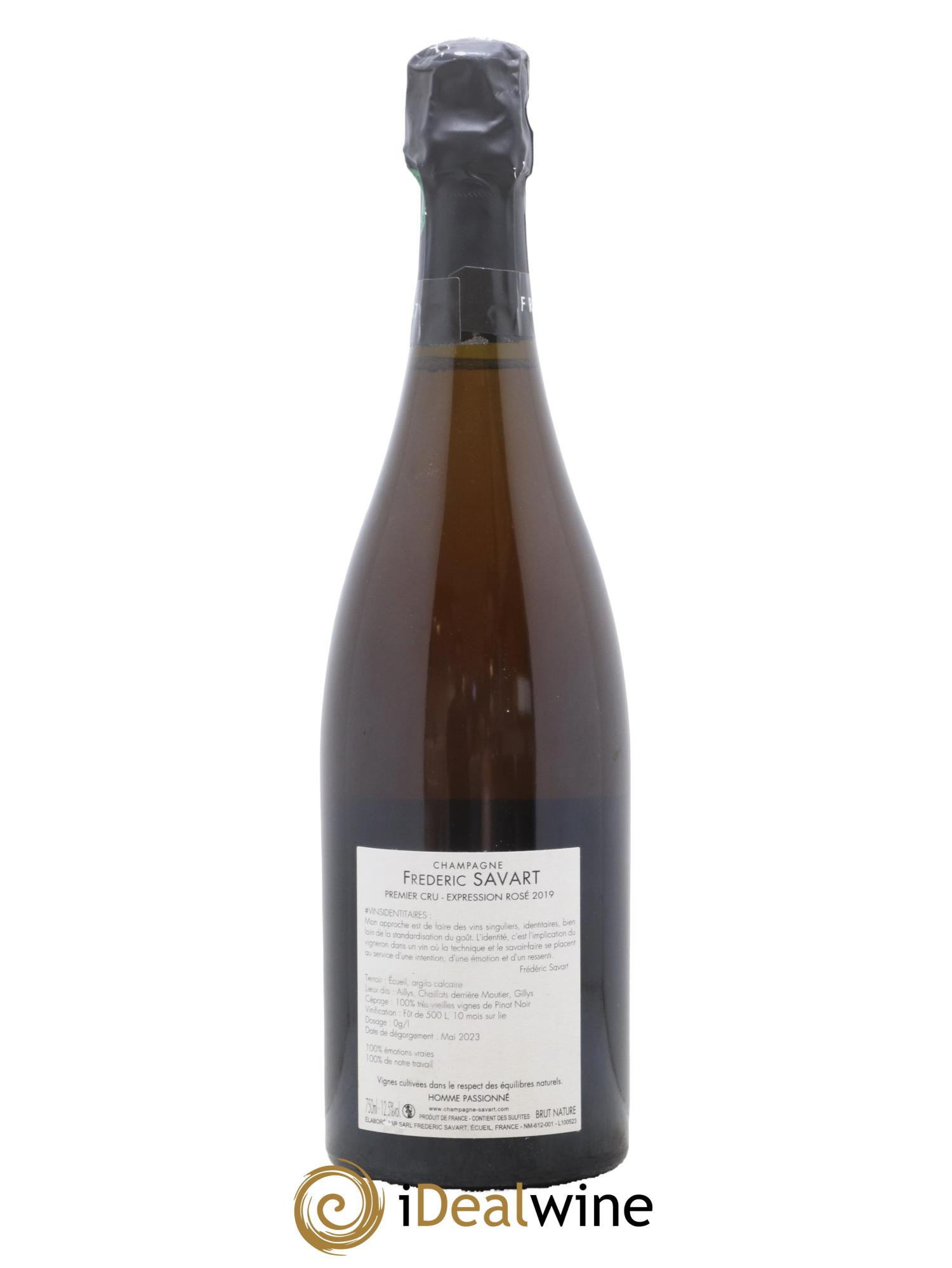 Champagne - 1er Cru Expression Rose Maison Frederic Savart 2019 - Lot de 1 bouteille - 1