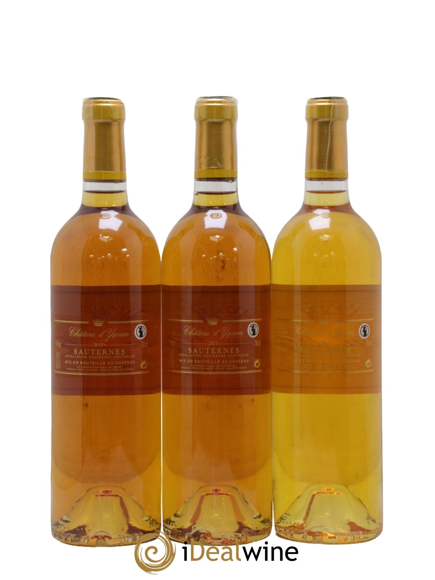 Château d' Yquem 1er Cru Classé Supérieur 2011 - Lot of 3 bottles - 1