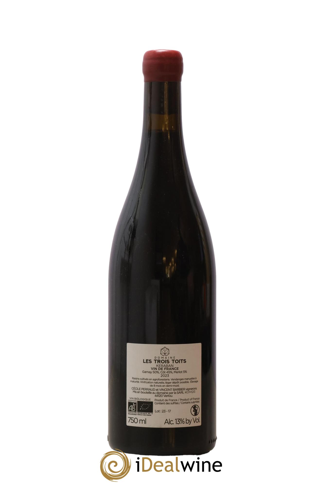 Vin de France Keraban Les Trois Toits 2023 - Lot de 1 bouteille - 1