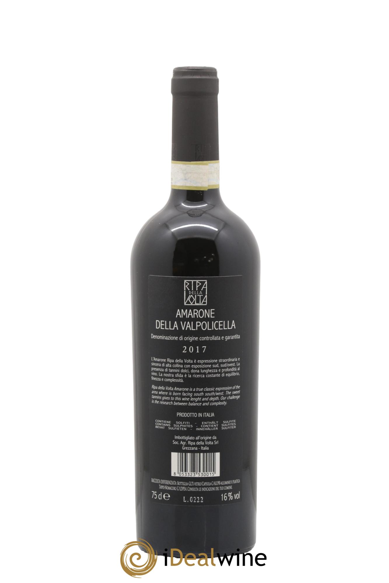 Amarone della Valpolicella DOC Ripa Della Volta 2017 - Lot de 1 bouteille - 1