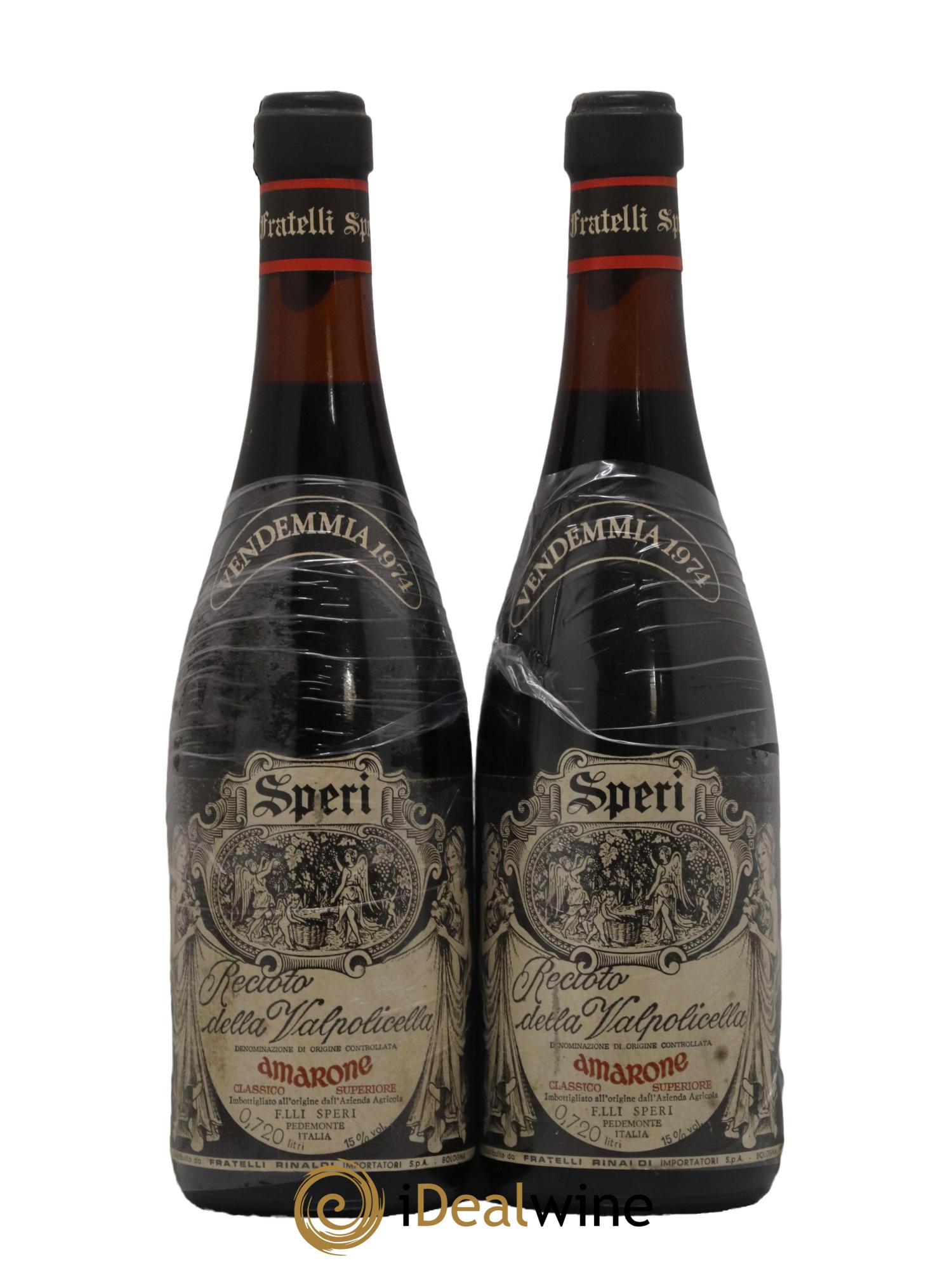 Amarone della Valpolicella DOC Recioto della Valpollicella Speri 1974 - Lot de 2 bouteilles - 0