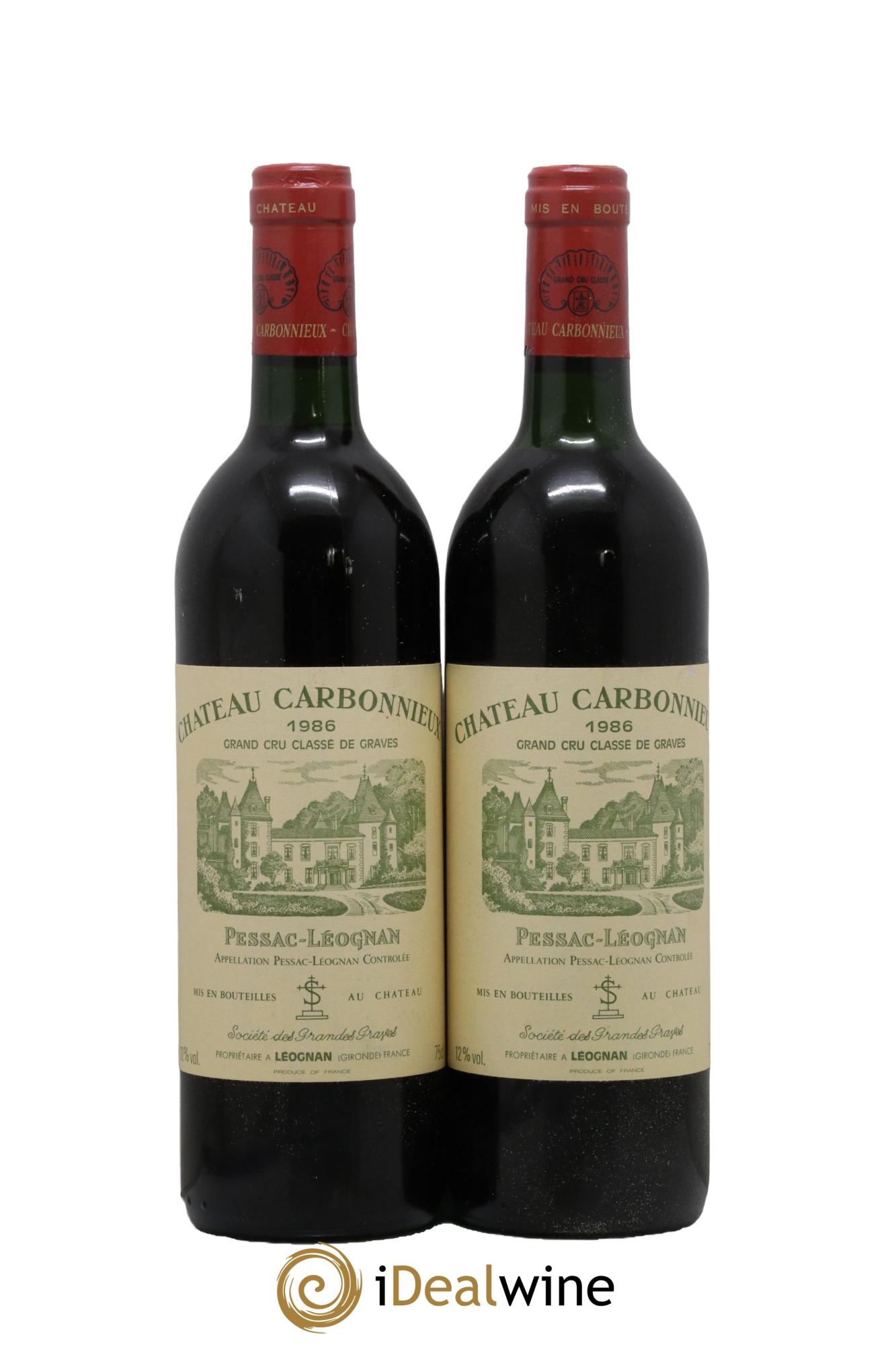 Château Carbonnieux Cru Classé de Graves 1986 - Lot of 2 bottles - 0