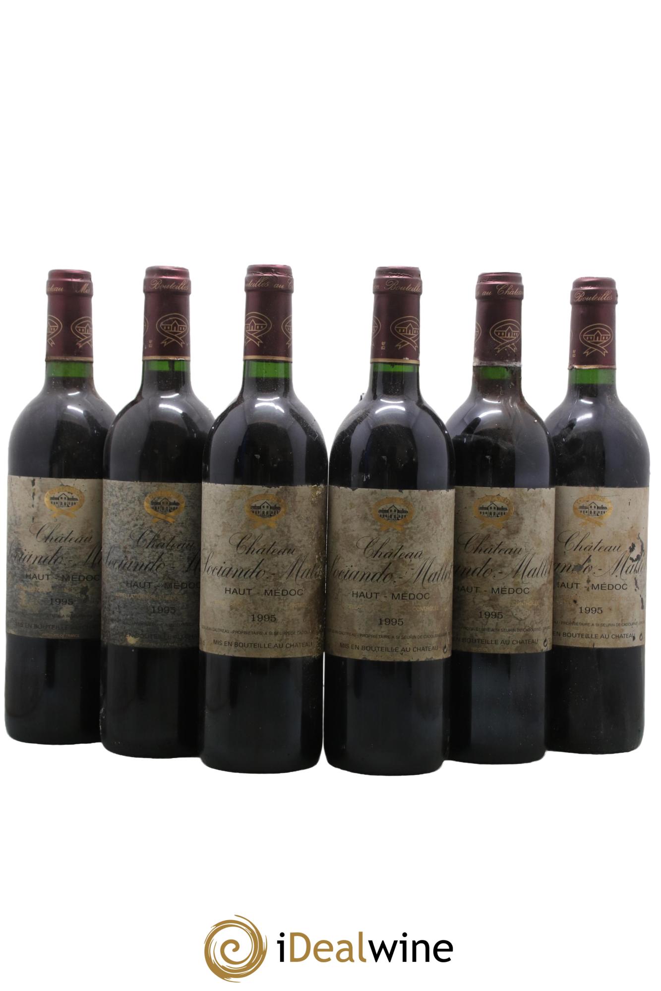 Château Sociando Mallet 1995 - Lot de 6 bouteilles - 0