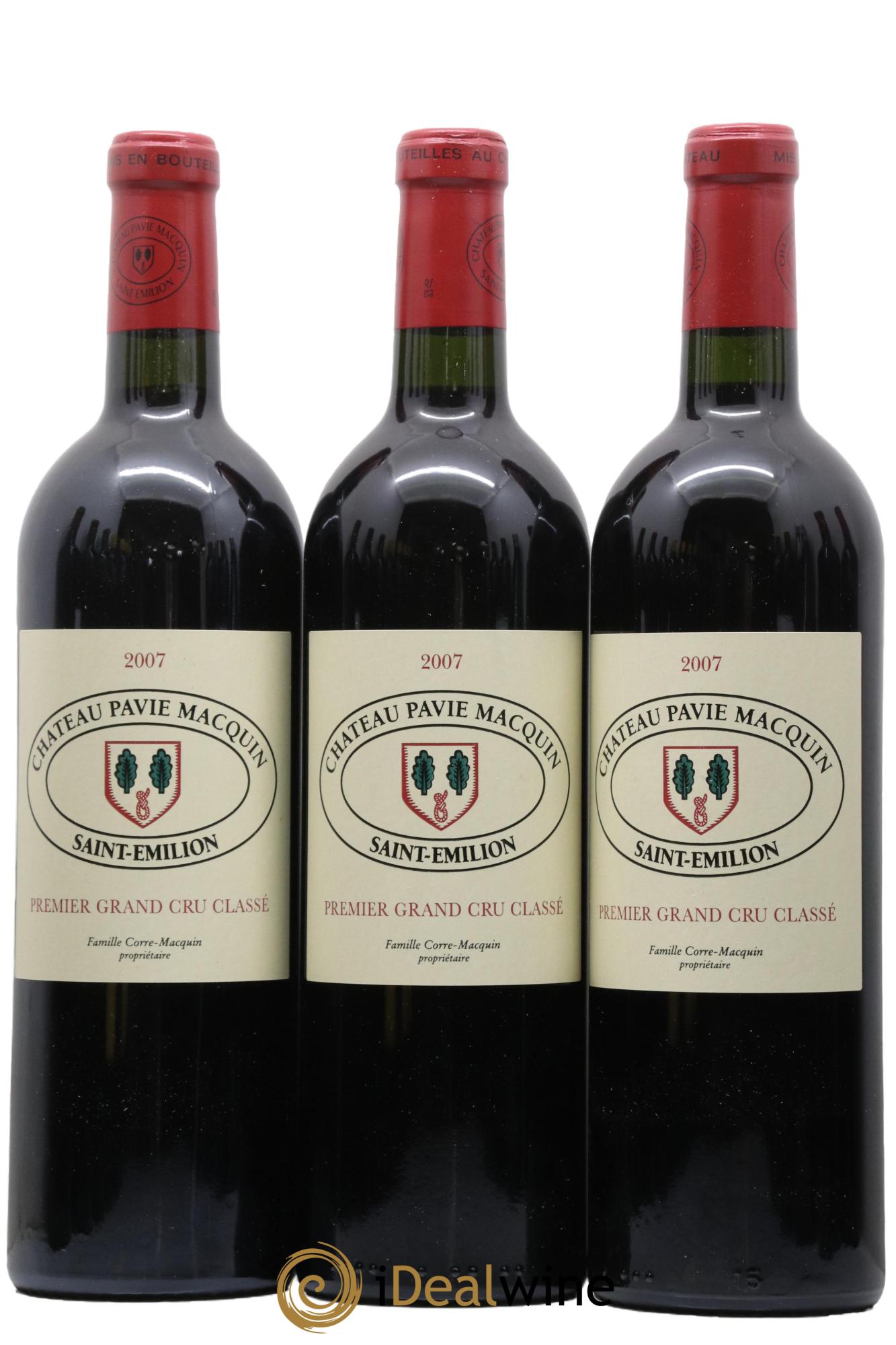 Château Pavie Macquin 1er Grand Cru Classé B 2007 - Lot de 3 bouteilles - 0