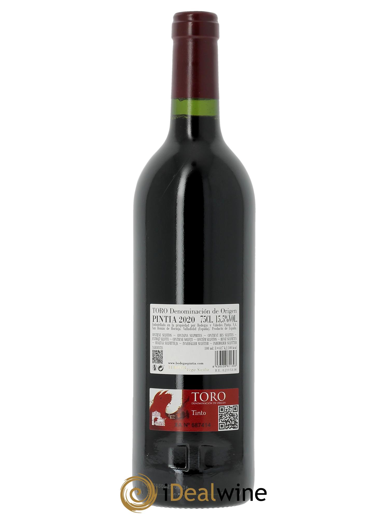 Toro DO Vega Sicilia Pintia Famille Alvarez (CBO à partir de 6 bts) 2020 - Lot de 1 bouteille - 1