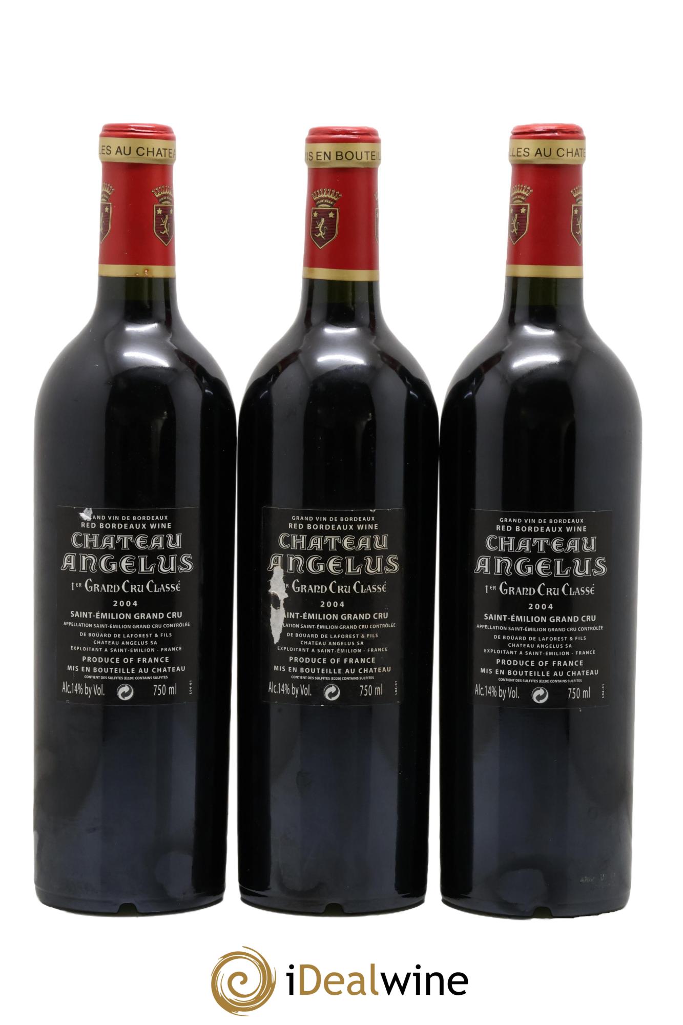 Château Angélus 1er Grand Cru Classé A 2004 - Posten von 3 Flaschen - 1