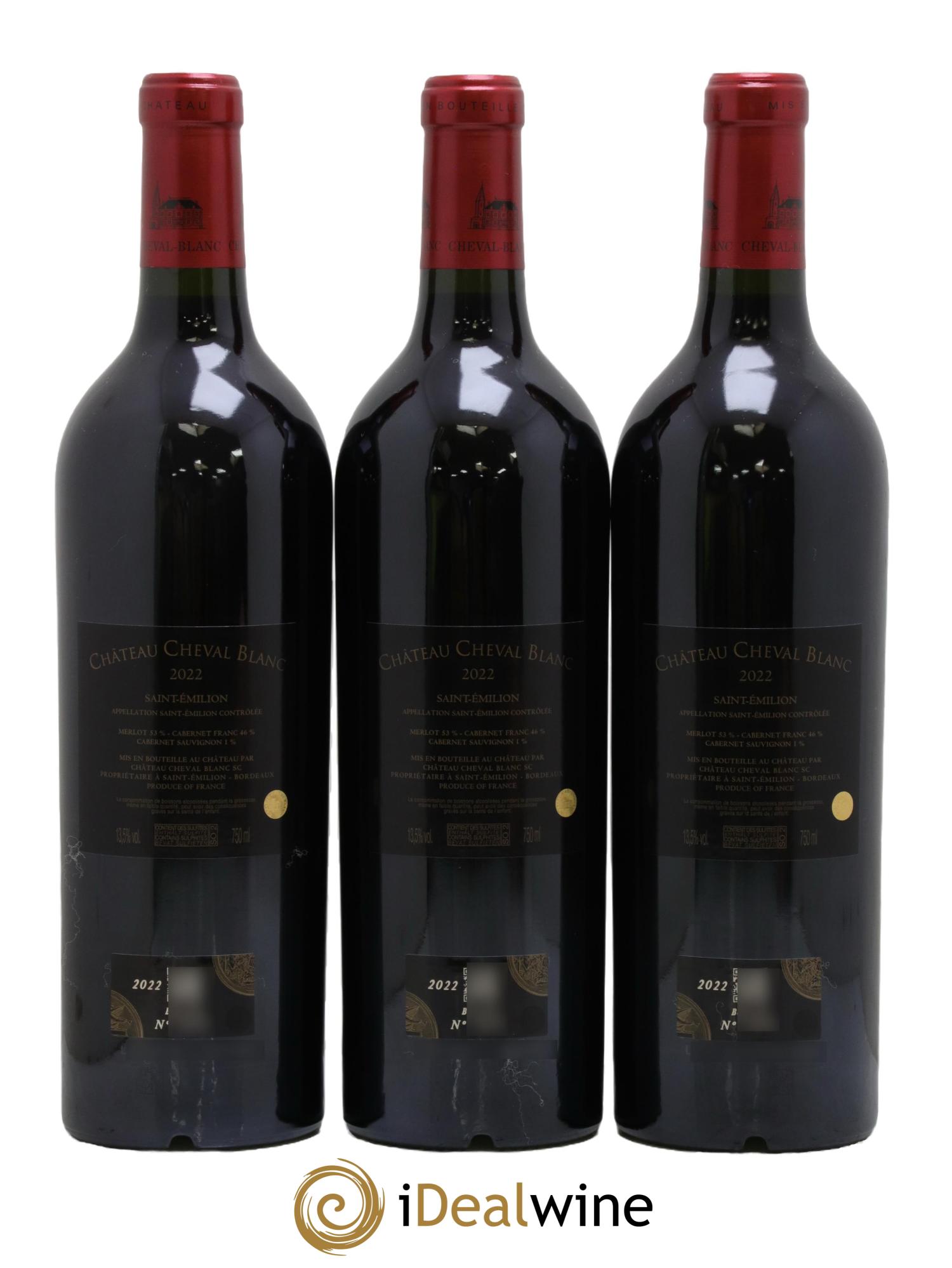 Château Cheval Blanc 1er Grand Cru Classé A 2022 - Lot de 3 bouteilles - 1