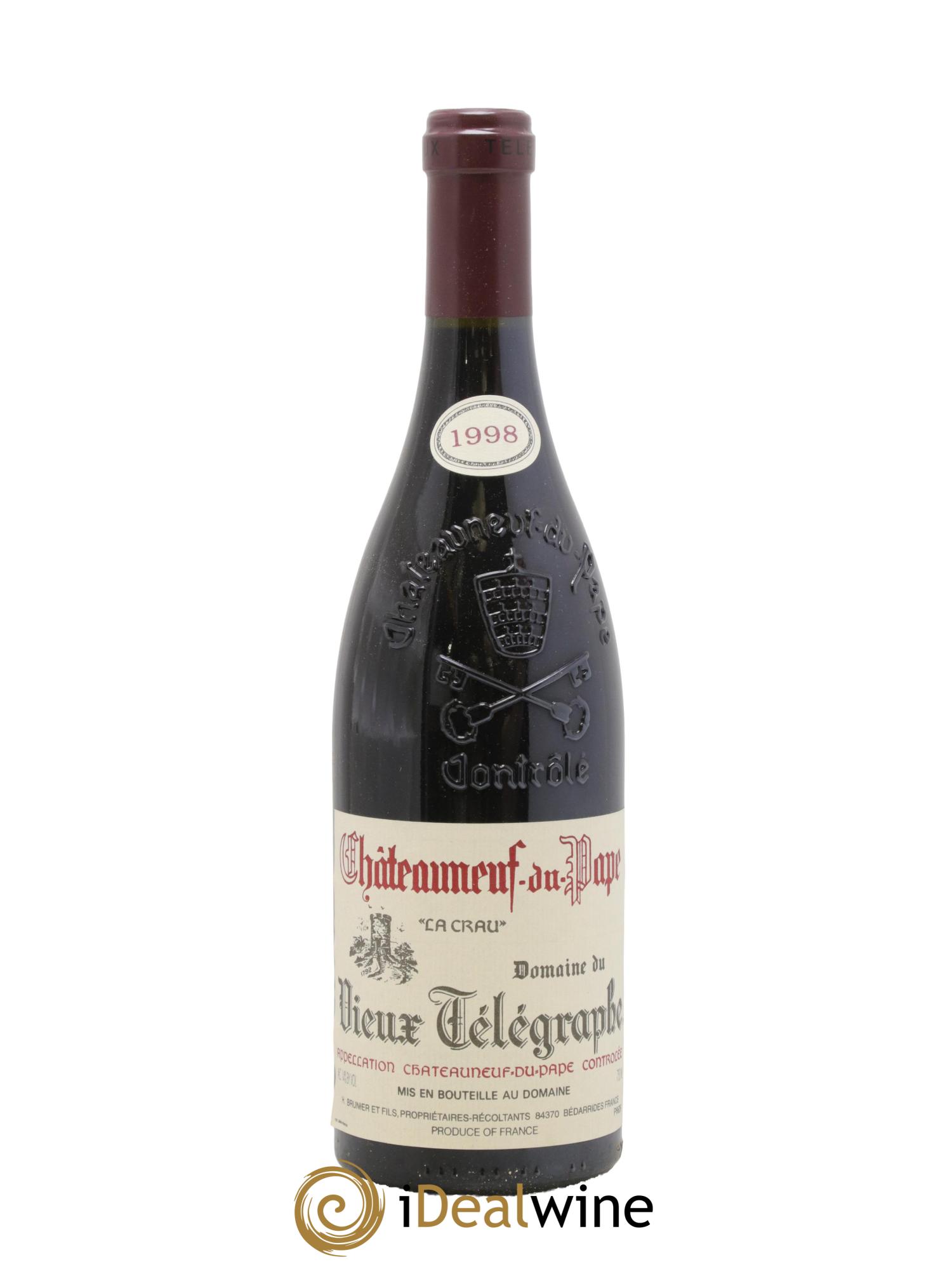 Châteauneuf-du-Pape Vieux Télégraphe (Domaine du) Vignobles Brunier 1998 - Posten von 1 Flasche - 0