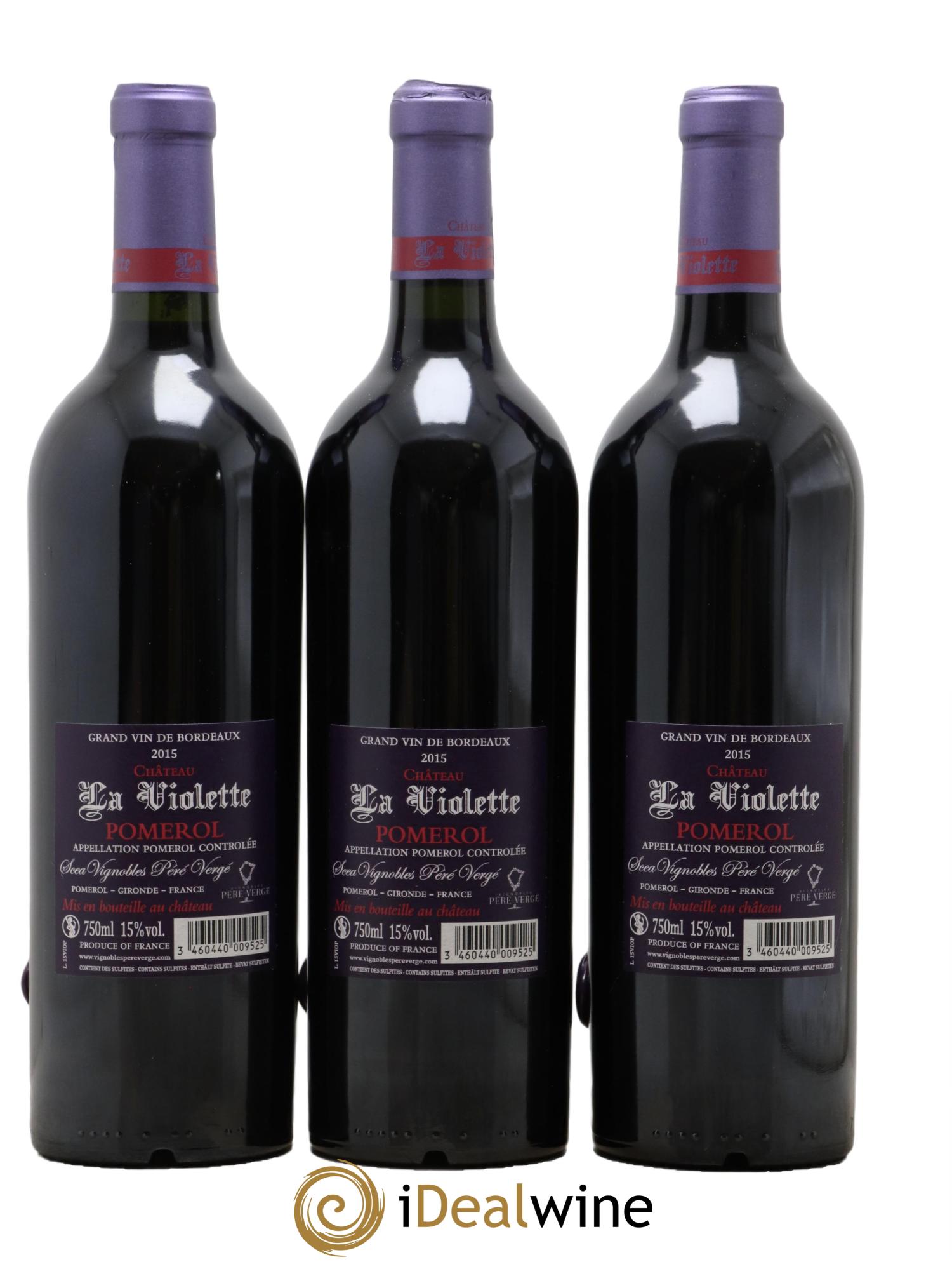 Château la Violette  2015 - Lotto di 3 bottiglie - 1