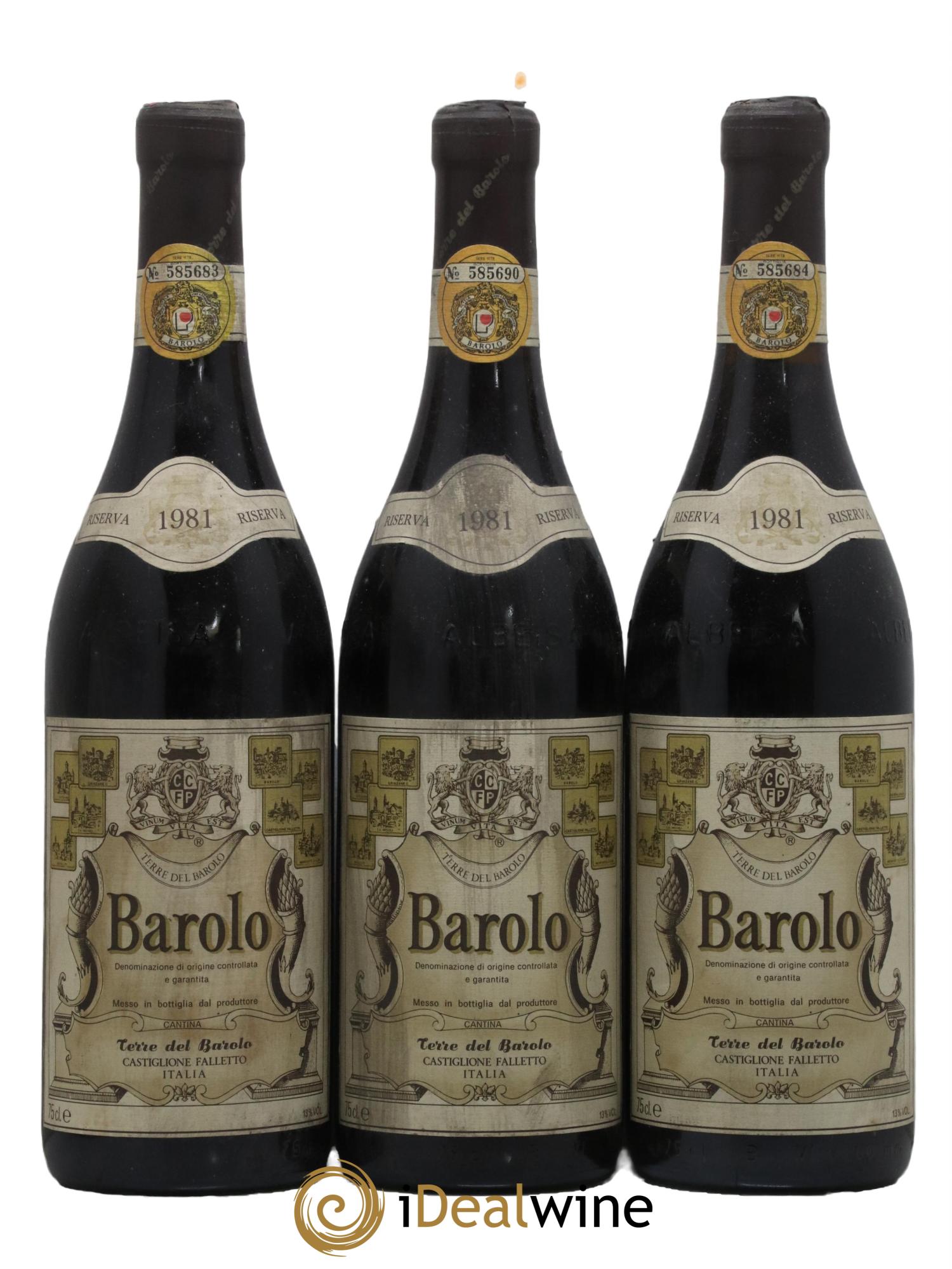 Barbaresco DOCG Riserva Terre del Barolo 1981 - Lotto di 3 bottiglie - 0
