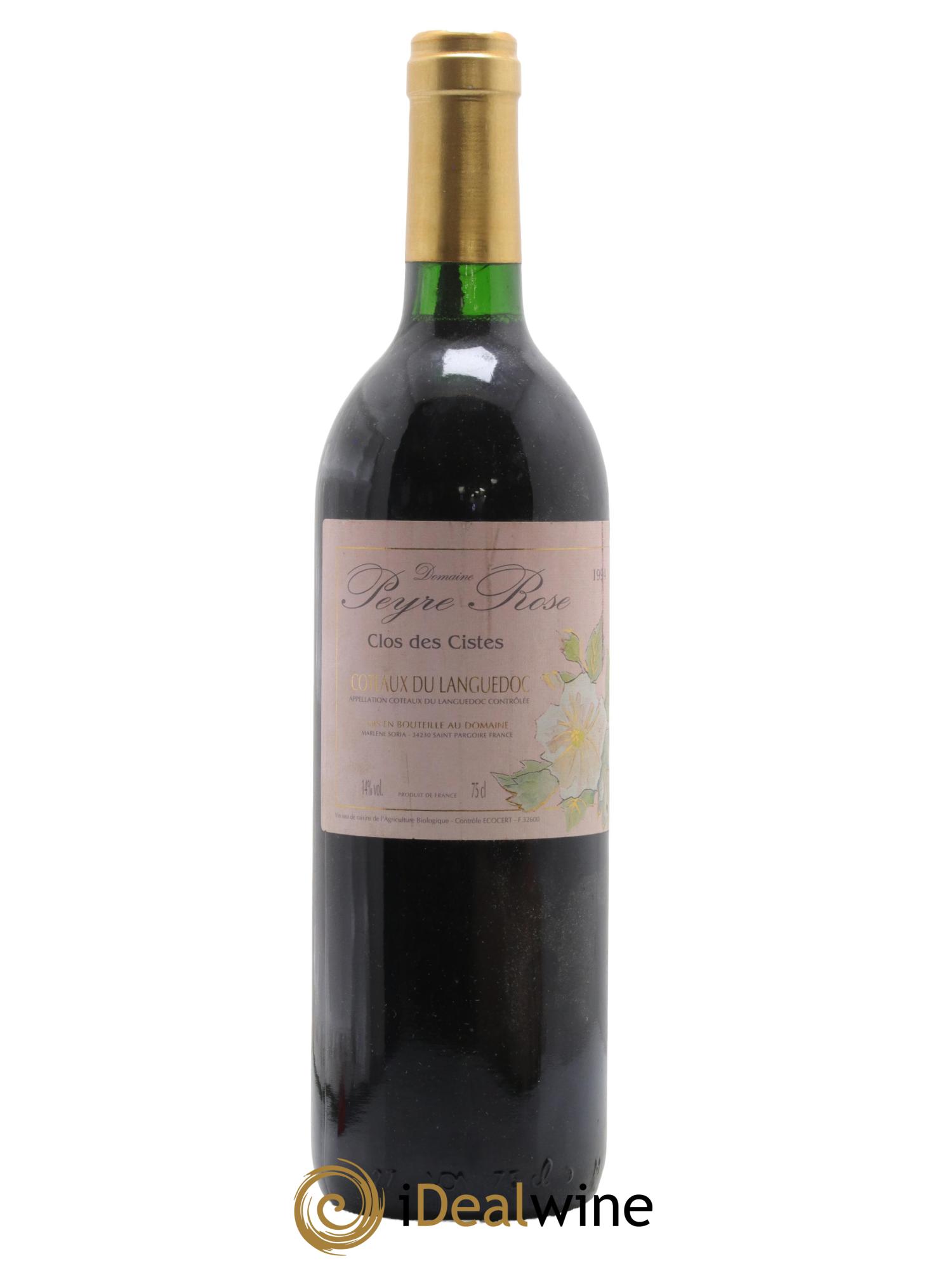 Vin de France (anciennement Coteaux du Languedoc) Domaine Peyre Rose Les Cistes Marlène Soria 1994 - Lotto di 1 bottiglia - 0
