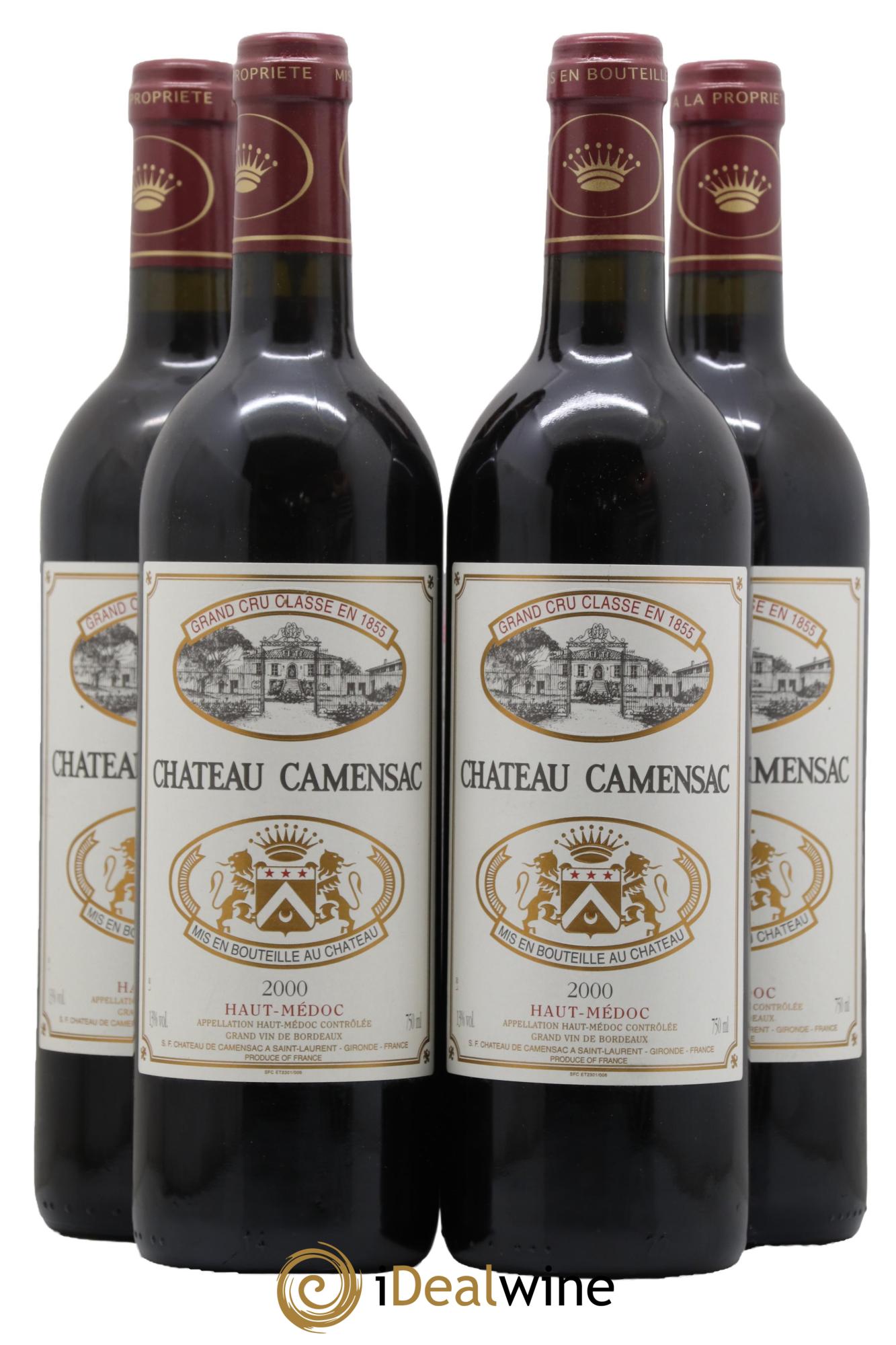 Château Camensac 5ème Grand Cru Classé 2000 - Lot de 4 bouteilles - 0