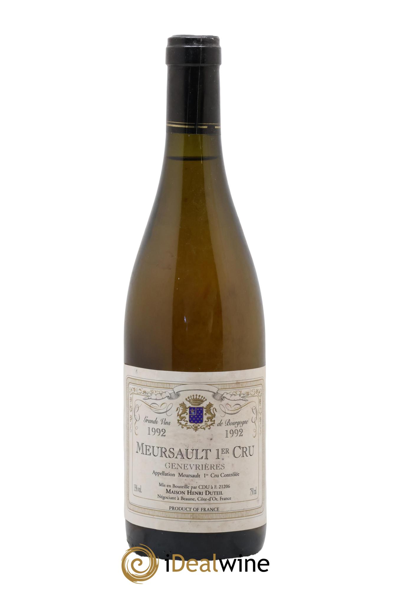 Meursault 1er Cru Genevrières Maison Henri Duteil 1992 - Lot of 1 bottle - 0
