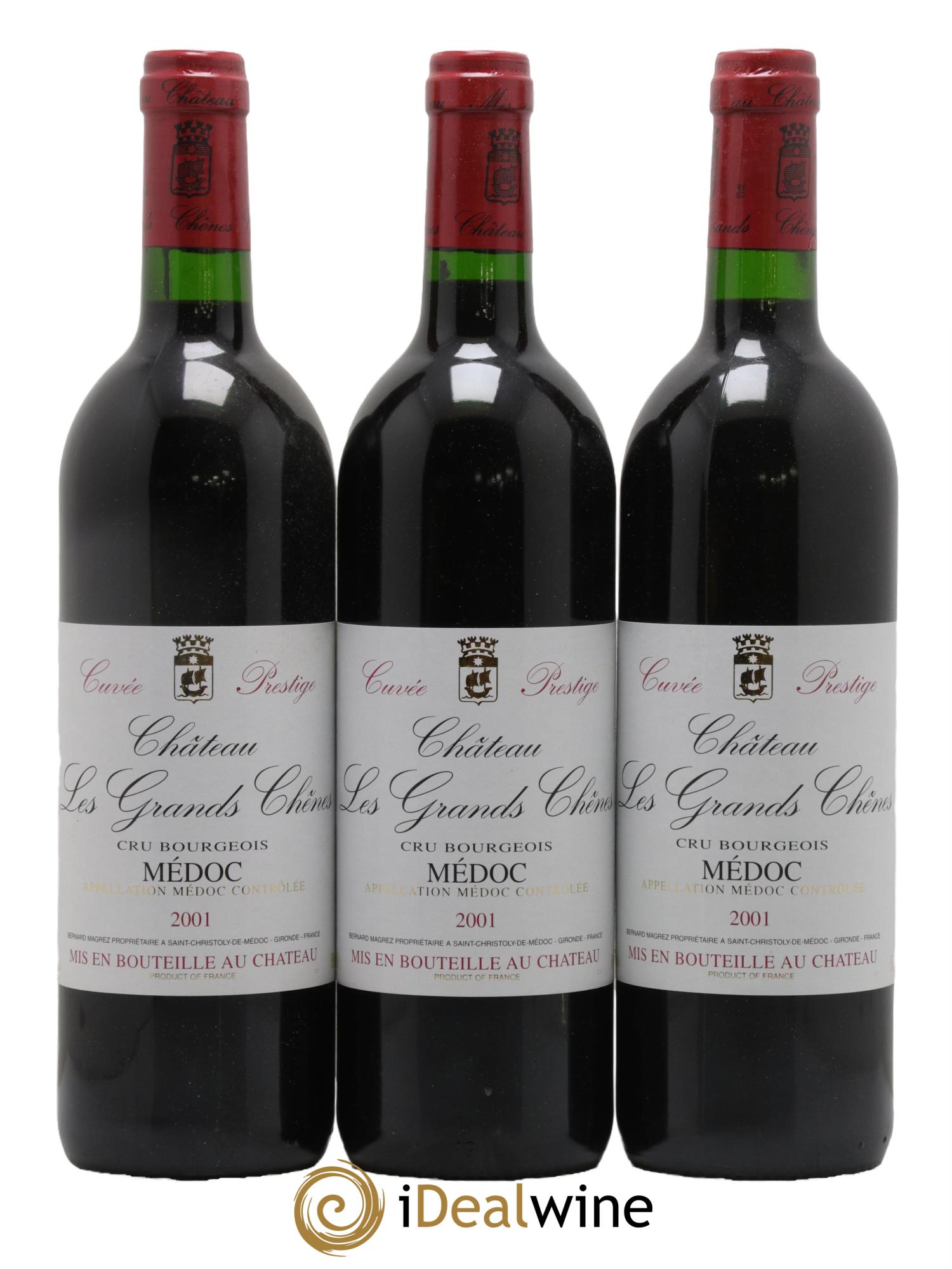 Château Les Grands Chênes Cuvée Prestige 2001 - Lot de 12 bouteilles - 1