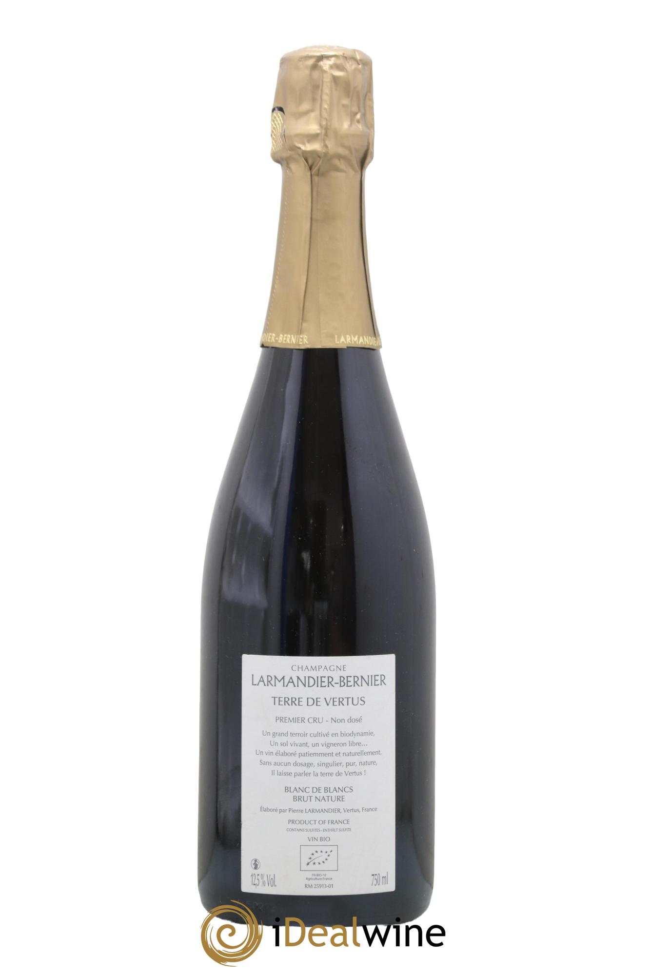 Terre de Vertus 1er Cru Non dosé Larmandier-Bernier 2015 - Lot de 1 bouteille - 1
