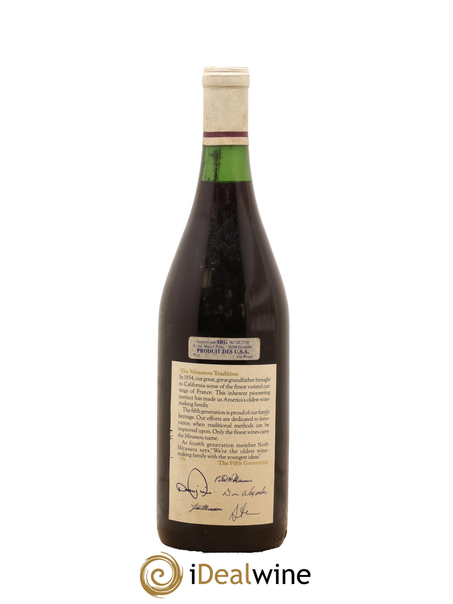 USA Californie Monterey County Pinot Noir Mirassou Vineyards San José 1978 - Lot de 1 bouteille - 1