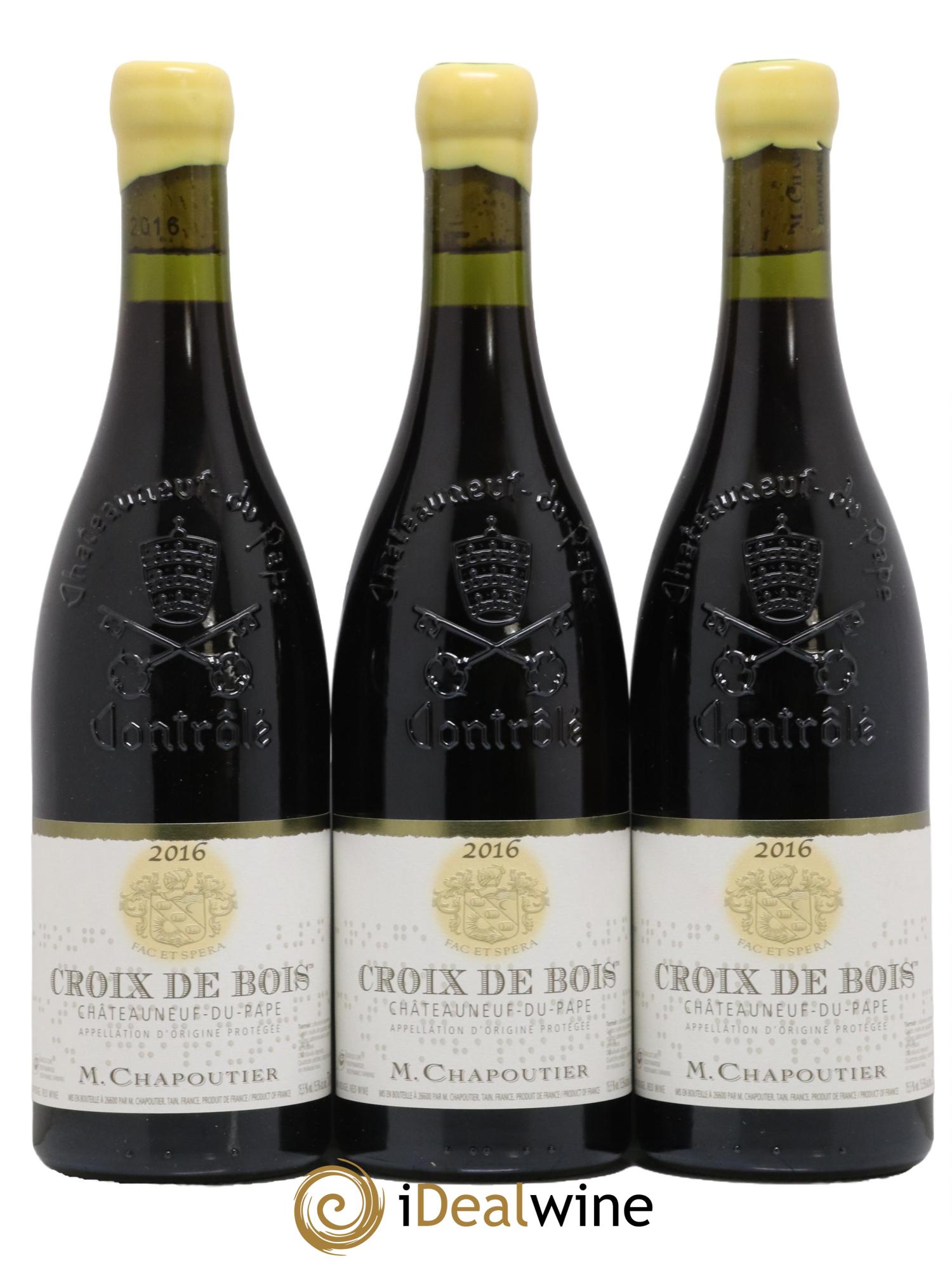 Châteauneuf-du-Pape Croix de Bois Chapoutier 2016 - Lot de 3 bouteilles - 0