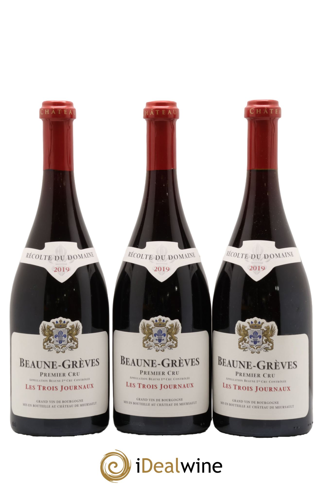 Beaune 1er Cru Grèves Les Trois Journaux Château de Meursault 2019 - Lotto di 3 bottiglie - 0