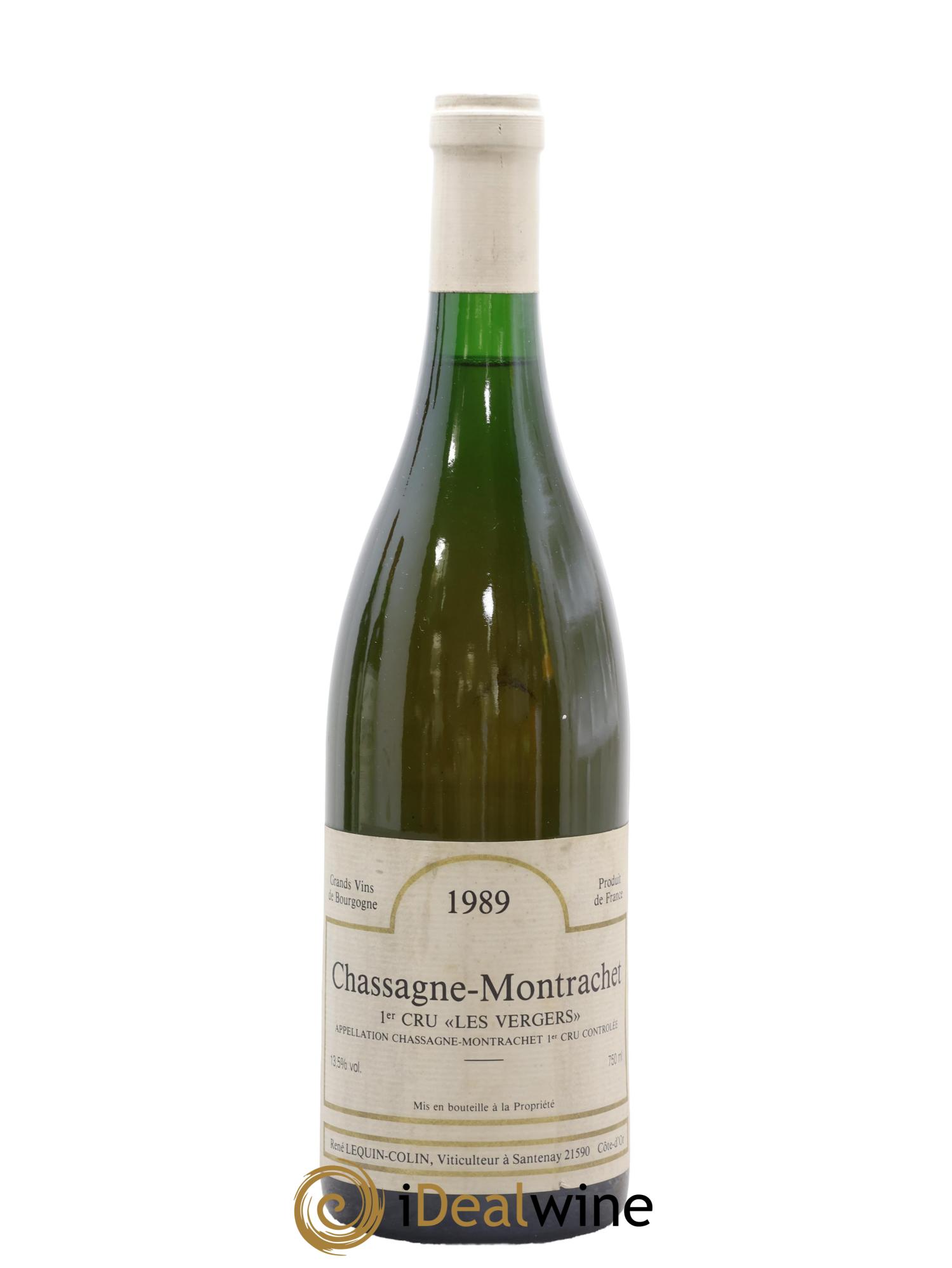 Chassagne-Montrachet 1er Cru Les Vergers René Lequin-Colin 1989 - Lot de 1 bouteille - 0
