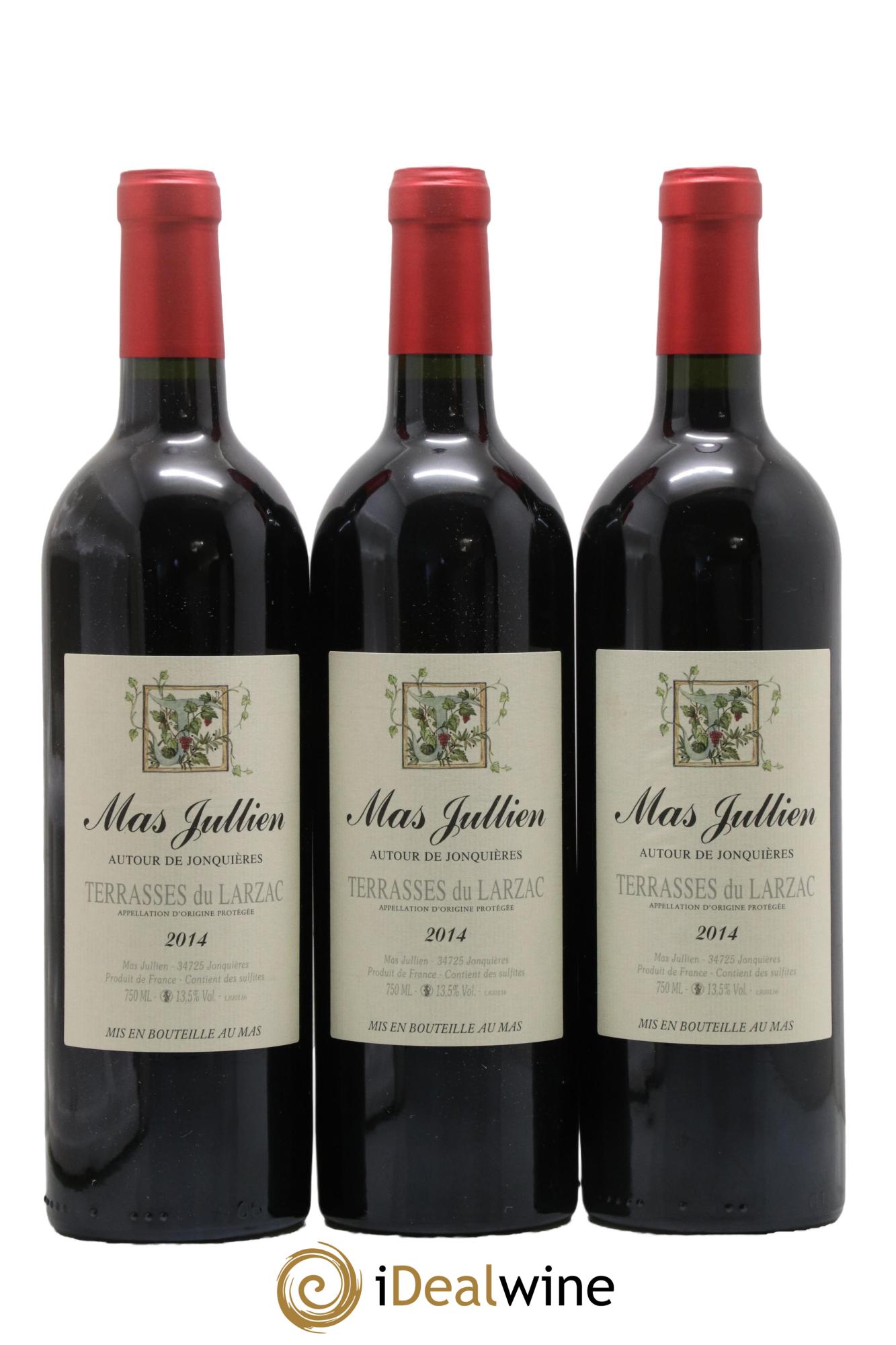 Coteaux du Languedoc - Terrasses du Larzac Mas Jullien  Autour de Jonquières Olivier Jullien 2014 - Lot of 3 bottles - 0