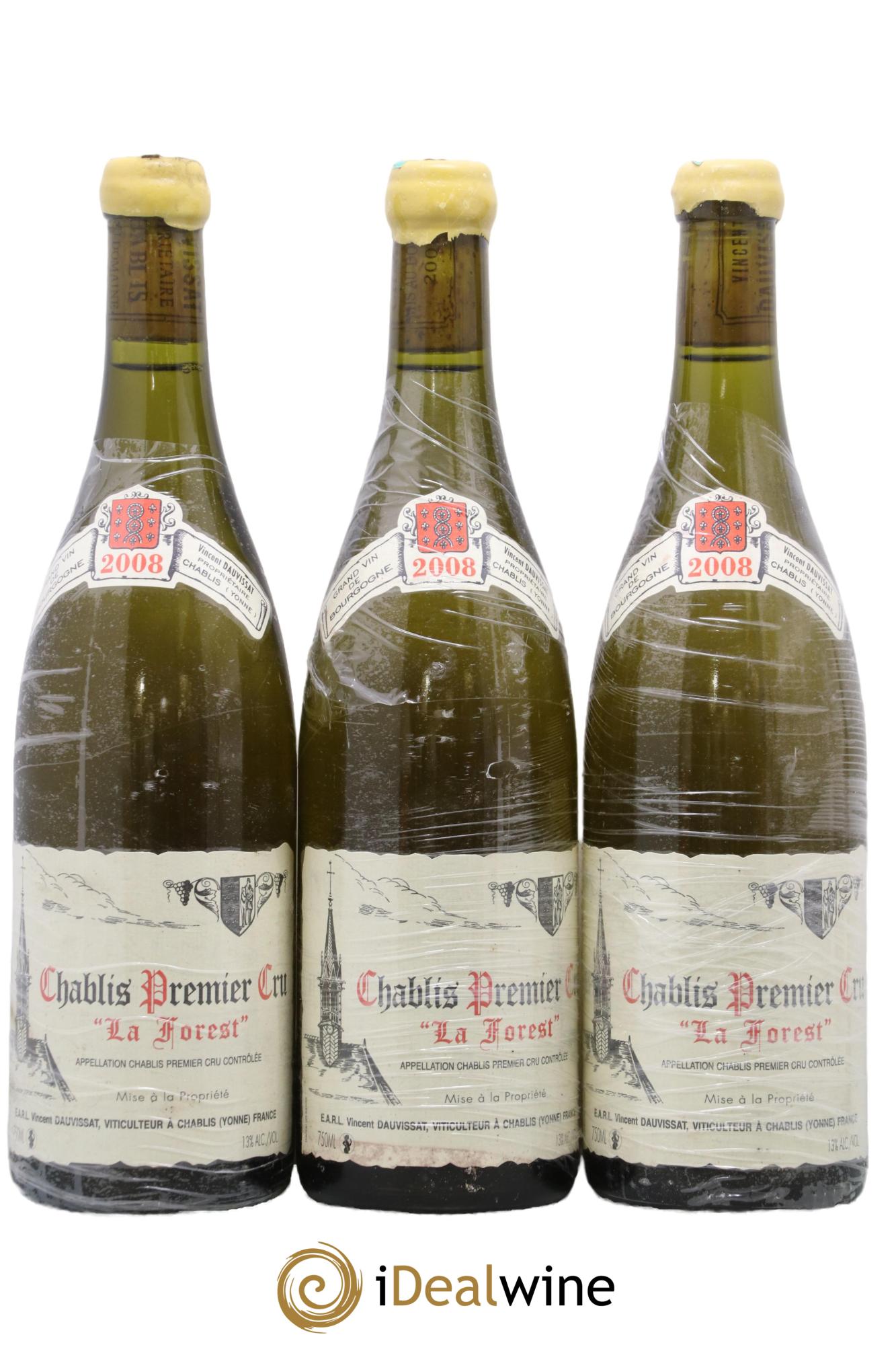 Chablis 1er Cru La Forest Vincent Dauvissat (Domaine) 2008 - Posten von 3 Flaschen - 0