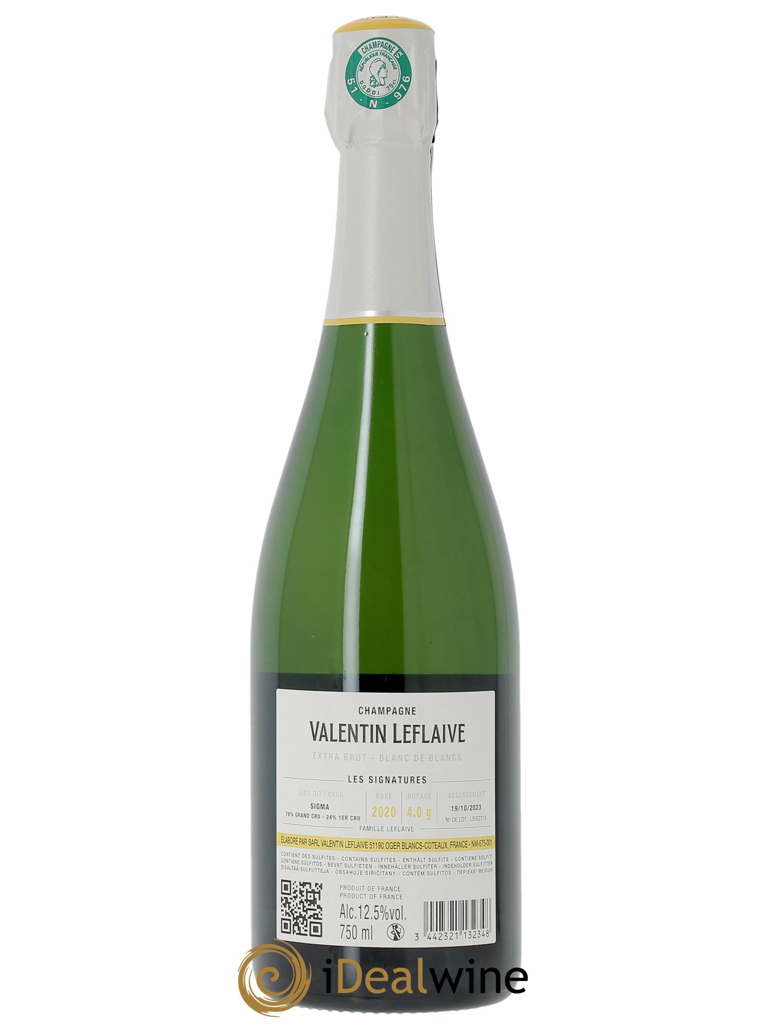 Blanc de Blancs Sigma 20 4.0 Extra-Brut Valetin Leflaive  - Posten von 1 Flasche - 1
