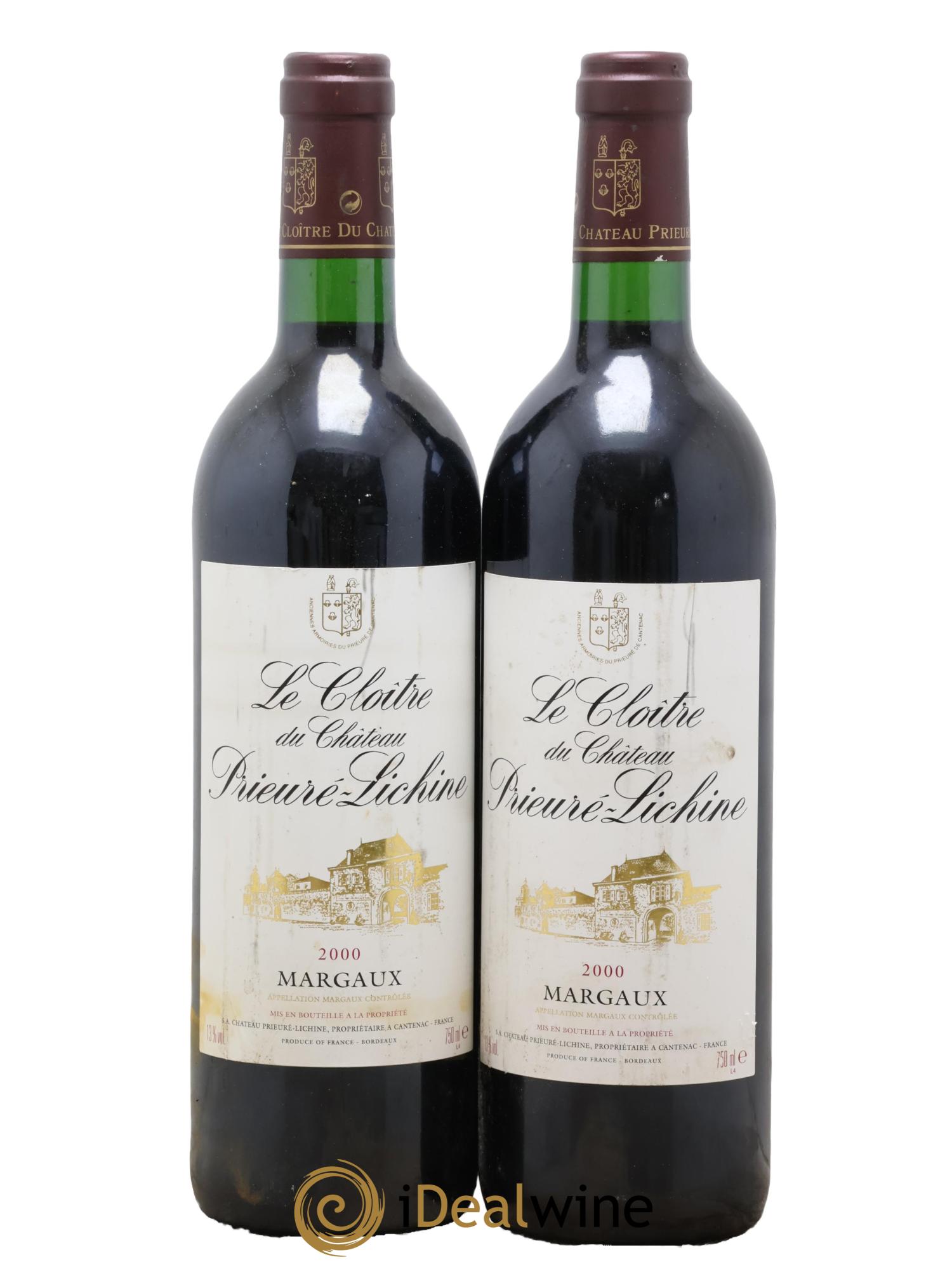 Cloître de Prieuré Lichine 2000 - Lotto di 2 bottiglie - 0